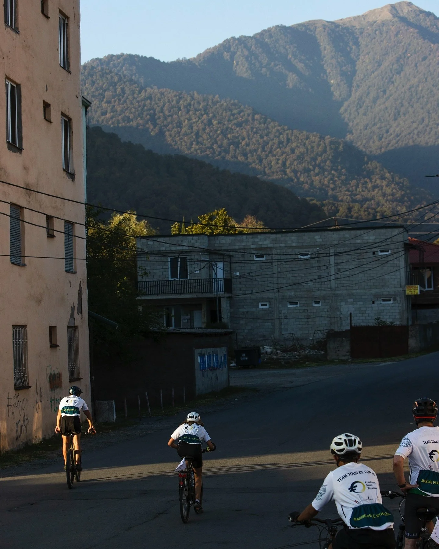 Day two photo highlights of #TOURDECOP29 !  We cycled through the stunning Georgian landscapes to Lagodekhi! 🚴&zwj;♀️🌿 One step closer to Baku and #COP29!

#CyclingCulture #BikeMonument #COP29 #AHKBaku #Bakuriani #Lagodekhi #CityandSeaTravelCairo #