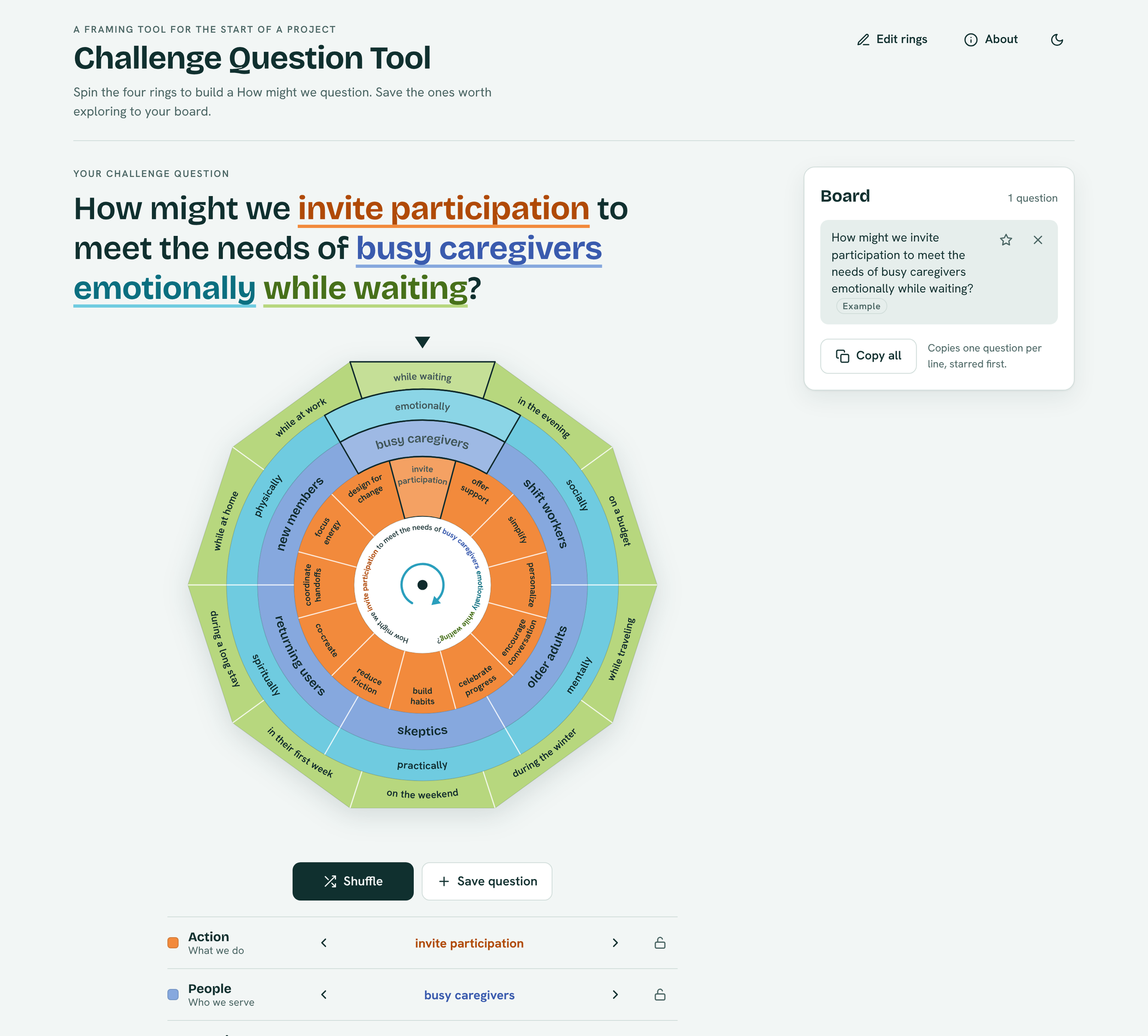 the full tool with the live question and the wheel.