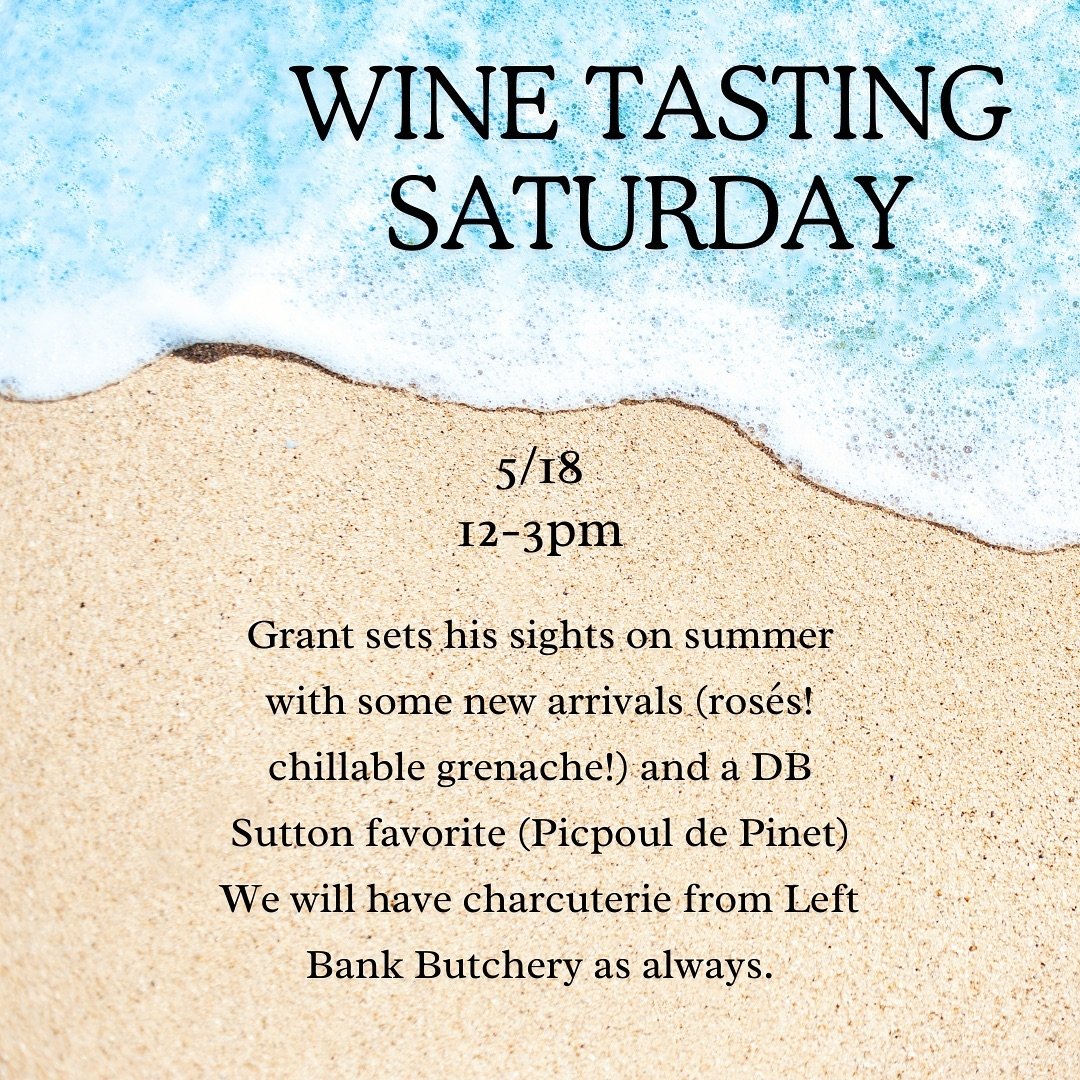 Take a mini vacation to 406 West Franklin on Saturday 5/18 for some delightful wines! We can&rsquo;t wait to share a few new arrivals with you! 12-3! 
#freewinetasting #winemakers #wineshop #winestore #smallbusiness #localwineshop #chapelhill #chapel