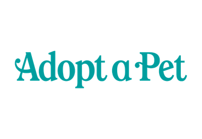 Text that reads 'Adopt a Pet' with a dog silhouette on the right side.