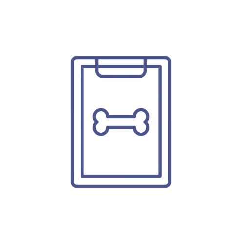 Illustration of a dog bone inside a shopping bag, representing pet food or supplies.