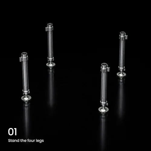 Step 1: Place the 4 adjustable legs