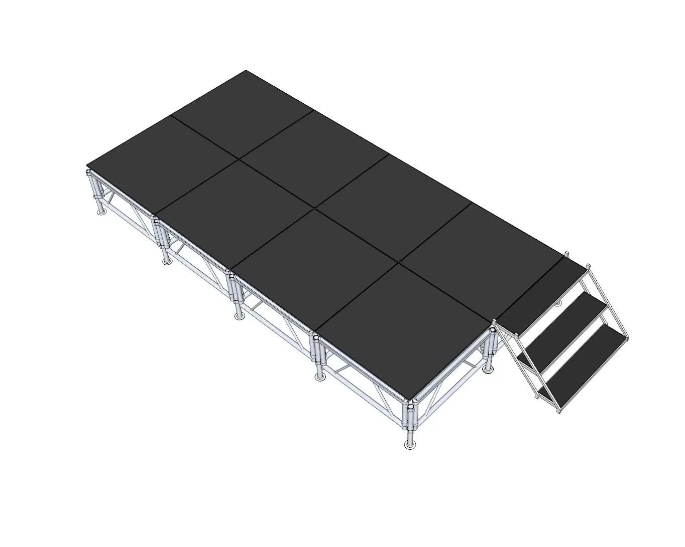 8'x16' Portable Stage Kit, (Black Finish)