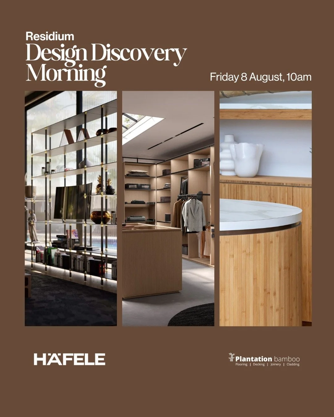 Come along to the next Residium Design Discovery Morning next week - 

Explore new collections. 
Gain insights. 
Elevate your next project.

Join us on Friday August 8, 10am&ndash;11:30am for a morning of expert-led presentations and guided showroom 