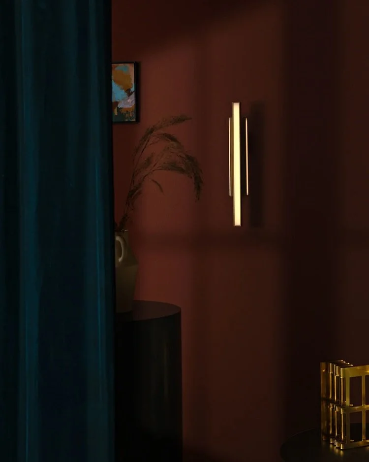 Inspired by the sculptural language of Art Deco, the new @powersurgenz Wall Light Collection features stepped profiles, muted tones, and softened symmetry. On display now at Residium, Powersurge&rsquo;s wall lights are designed to bring structure and