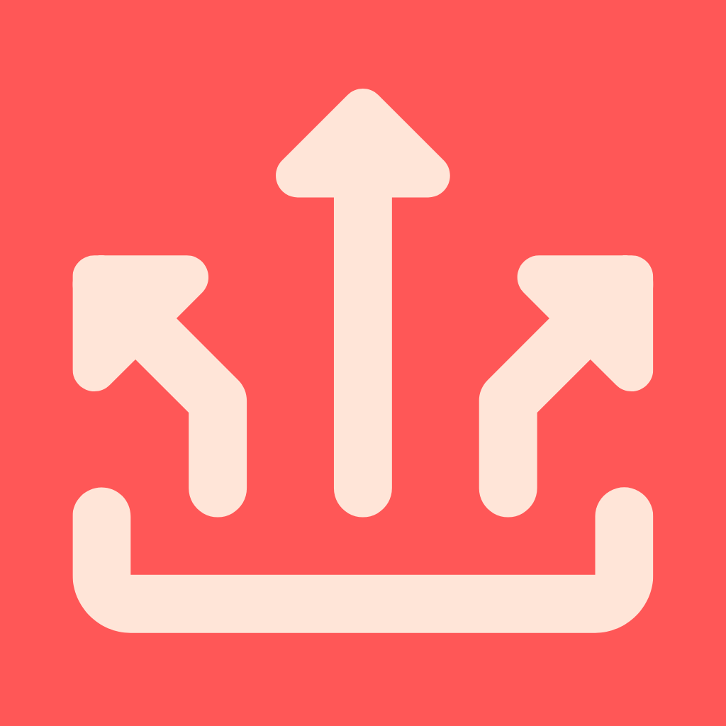 arrows moving up and out to represent responses and outputs