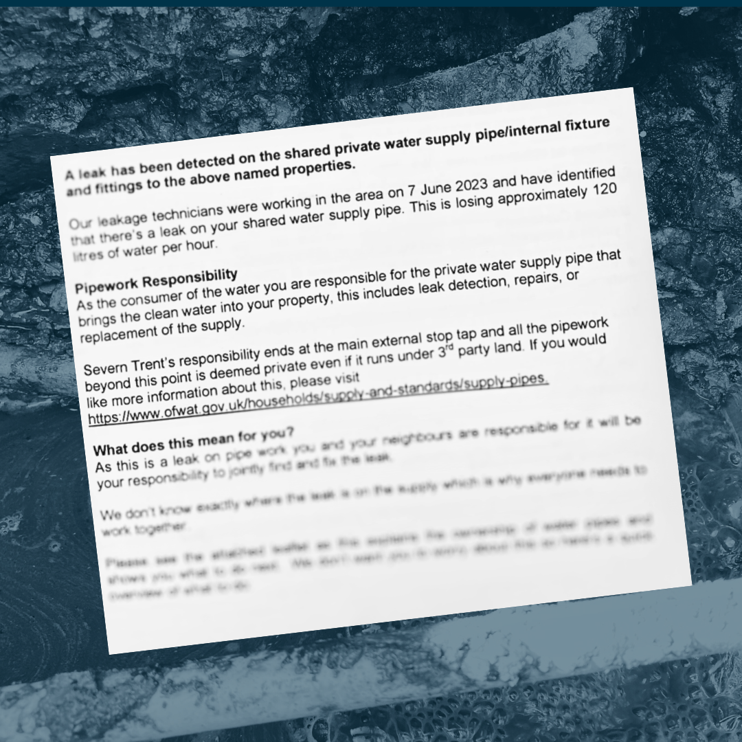 Severn Trent Letter Leak Detected Nottingham