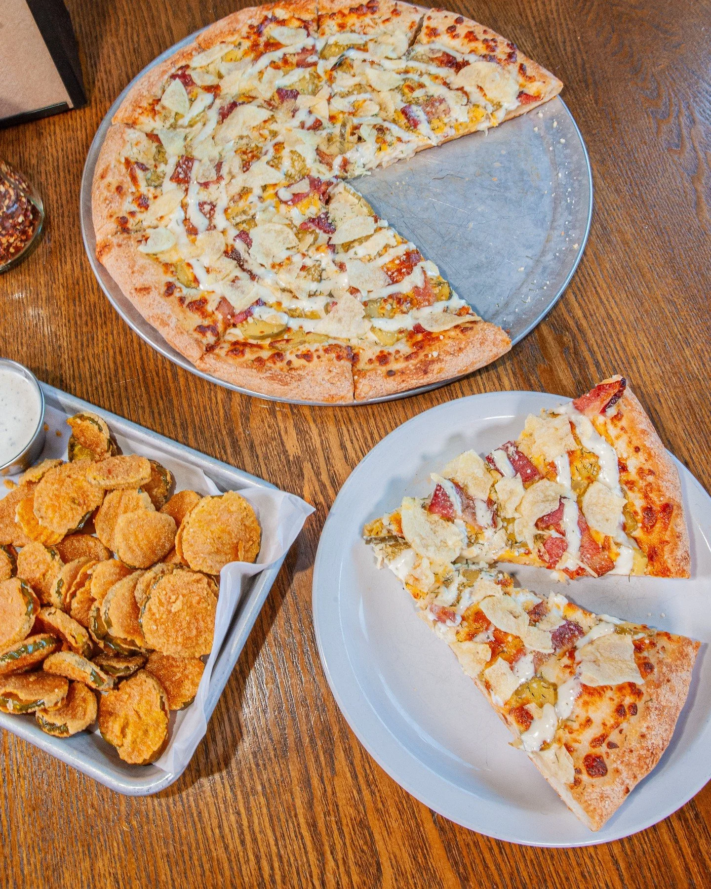 🥒 Happy National Pickle Day! 🥒⁠
⁠
Enjoy 20% off The Big Dill Pizza today only, and try our brand-new Pickle Chips! They're crispy, golden fried dill pickle chips served with a side of ranch.⁠
⁠
🍕 The Big Dill Pizza: Mozzarella and cheddar with dil