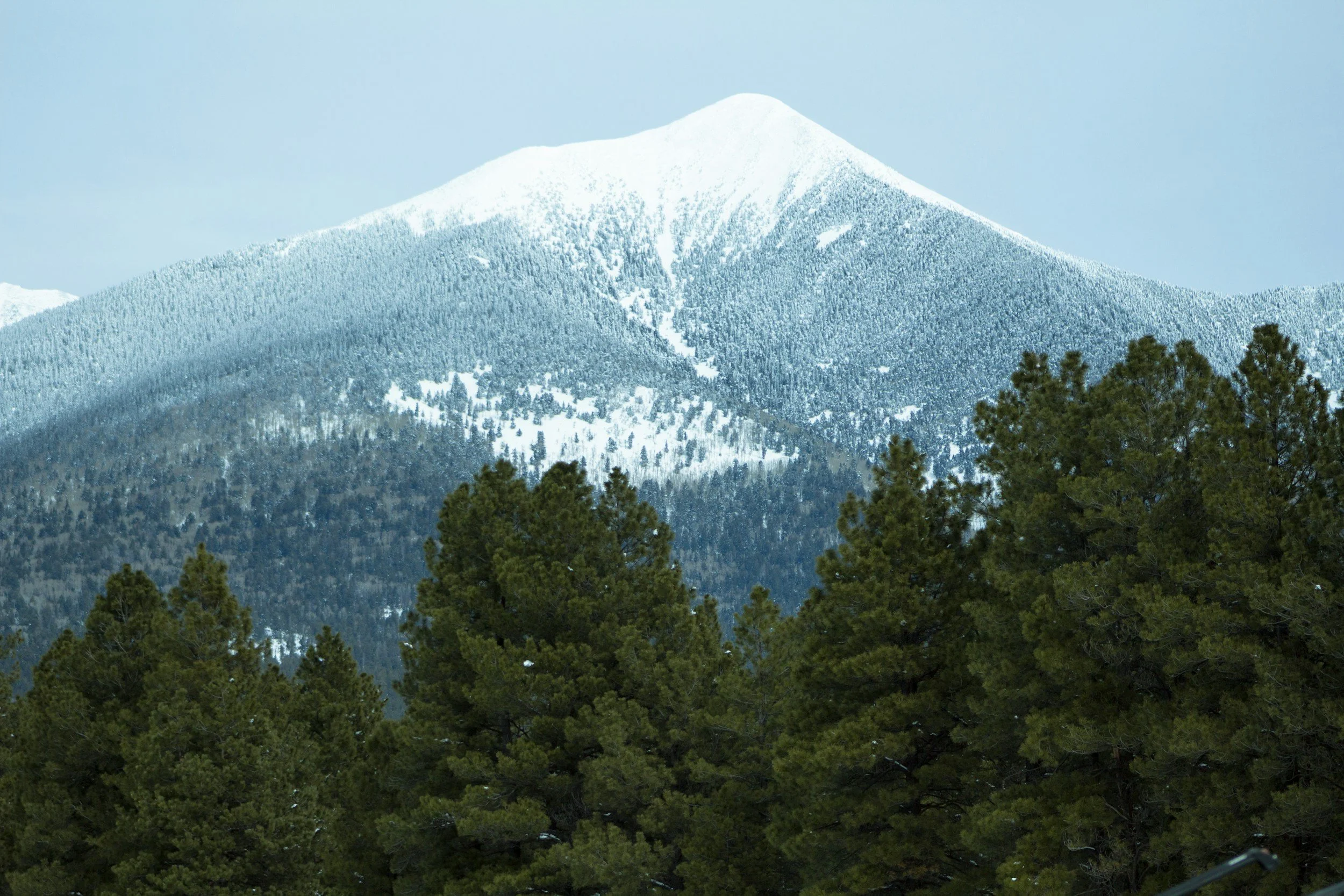 Snow on San Francisco Peaks in Flagstaff