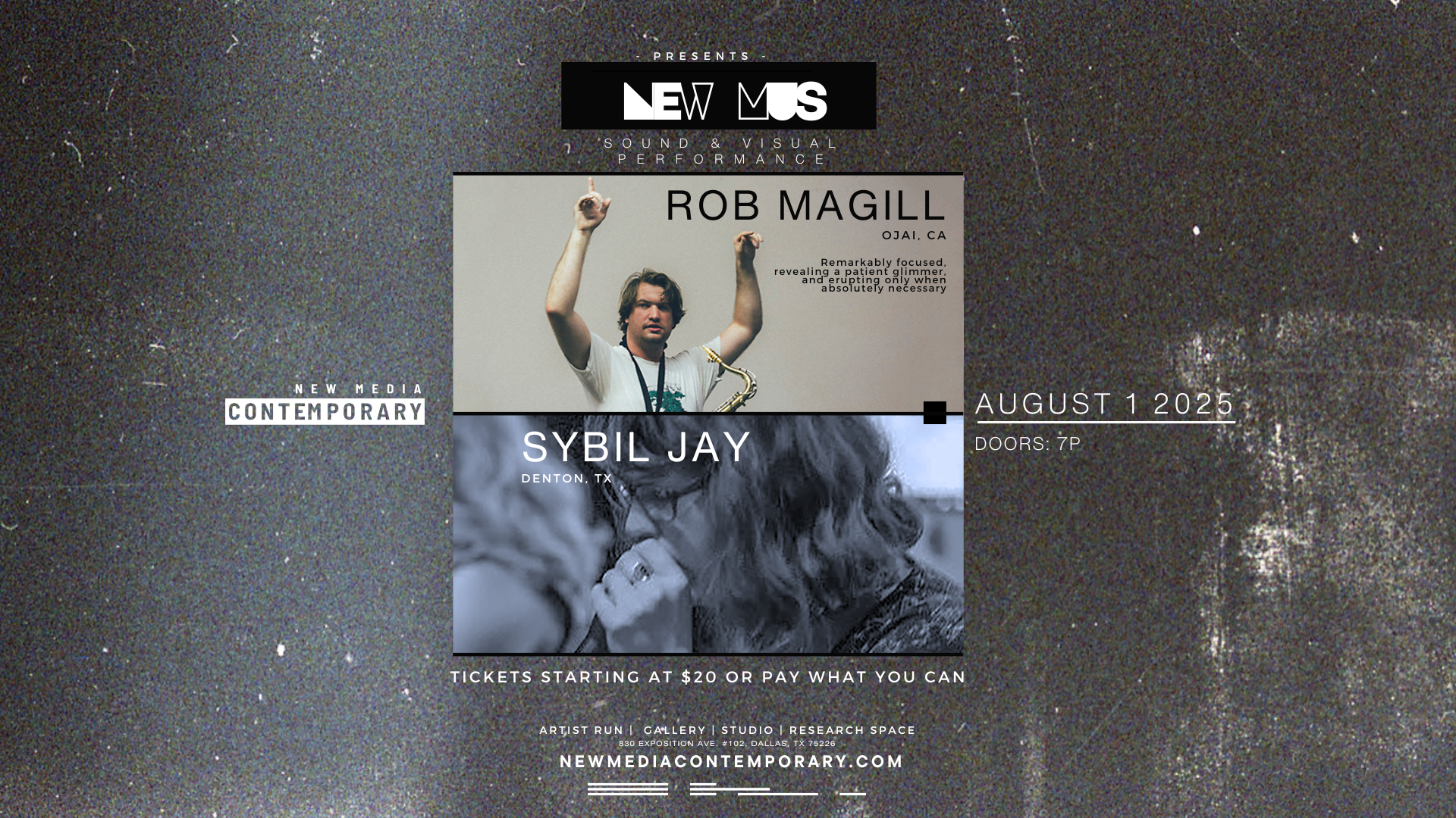NMC PRESENTS: NEWMUS VII - ROB MAGILL | SYBIL JAY