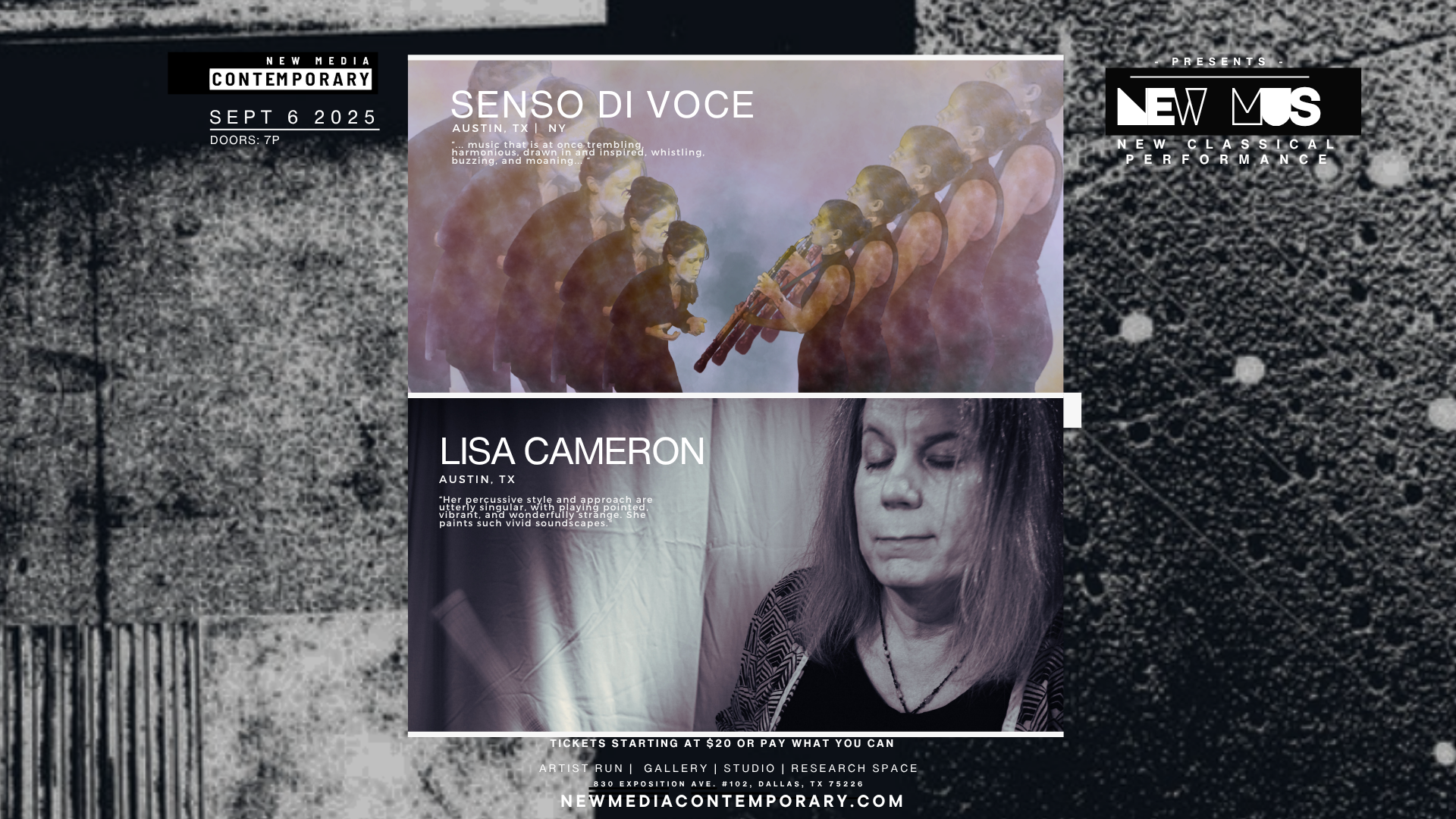 NMC PRESENTS: NEW MUS IX - SENSO DI VOCE | LISA CAMERON