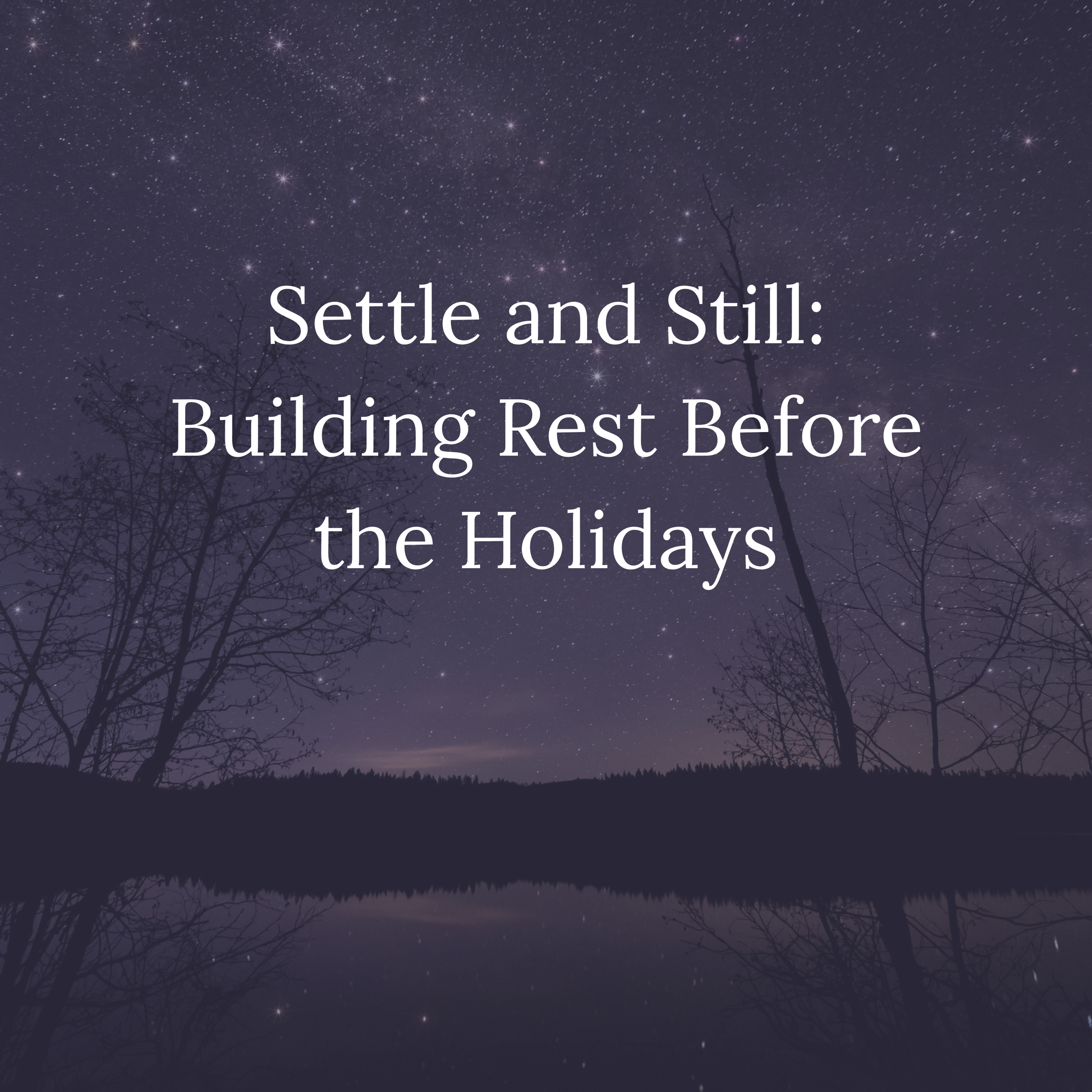 Settle and Still: Building Rest Before the Holidays