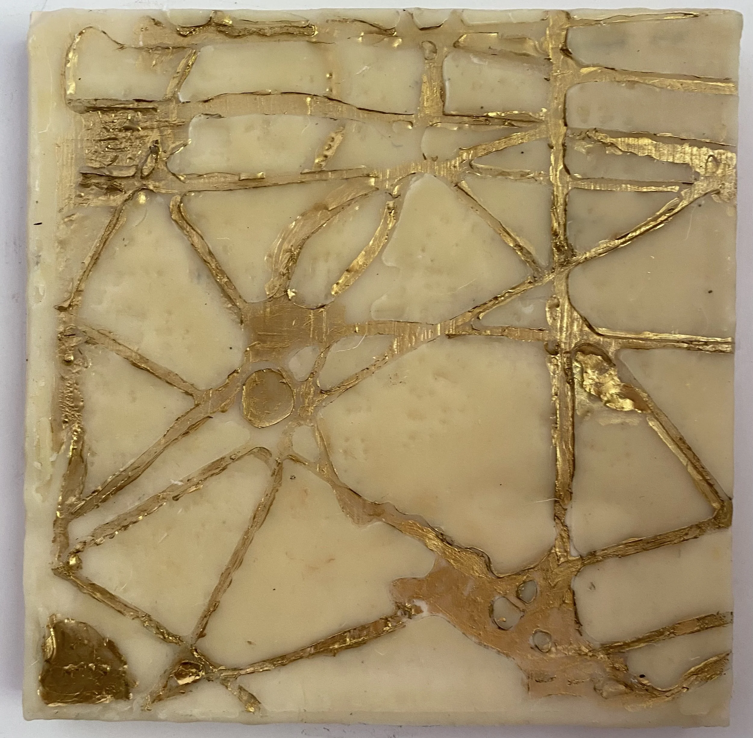 Path of Gold, 10X10, Encaustic, $395.  