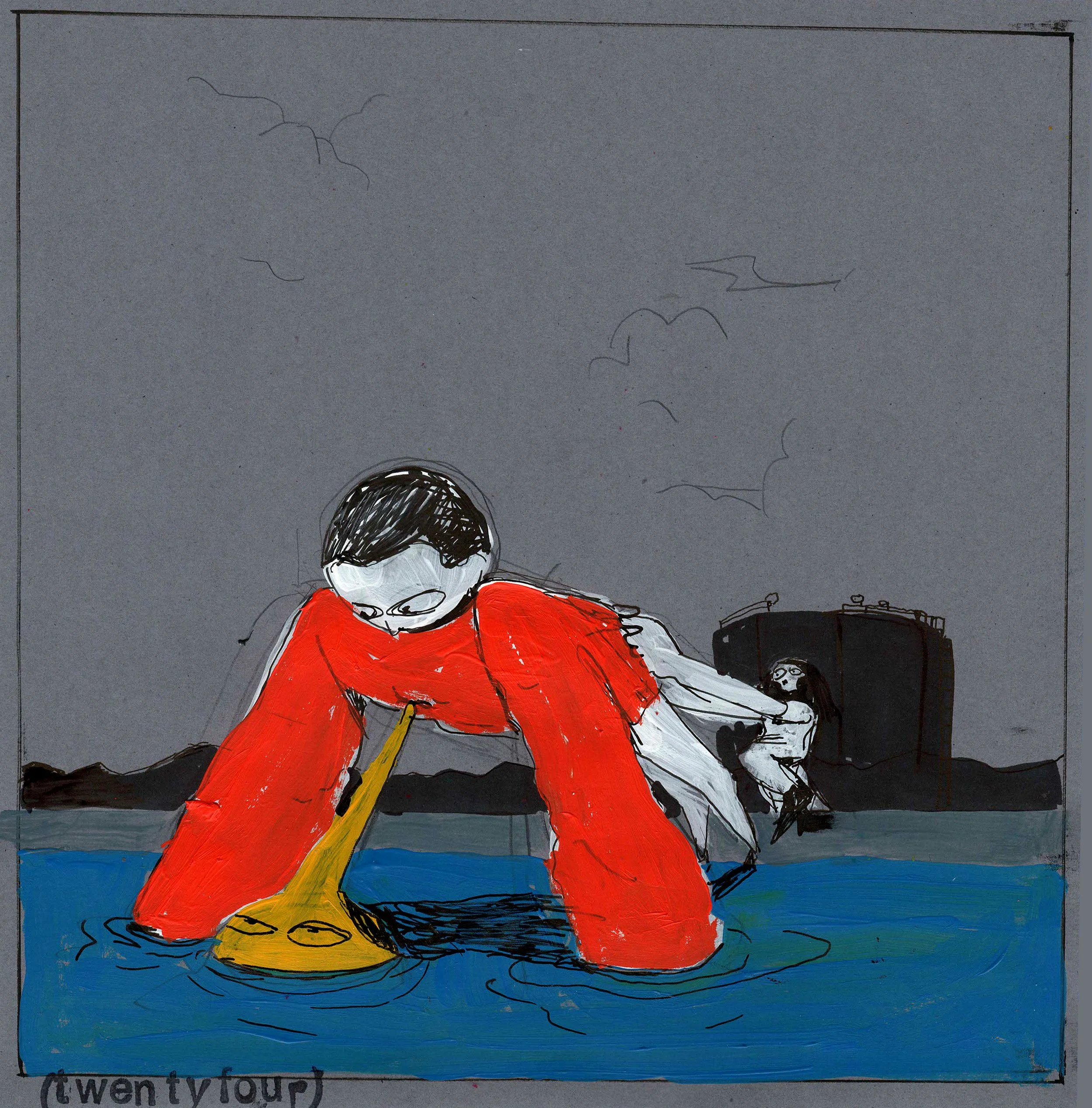 Pre Stab, Original Drawing (#24 Fun A Day 2023)