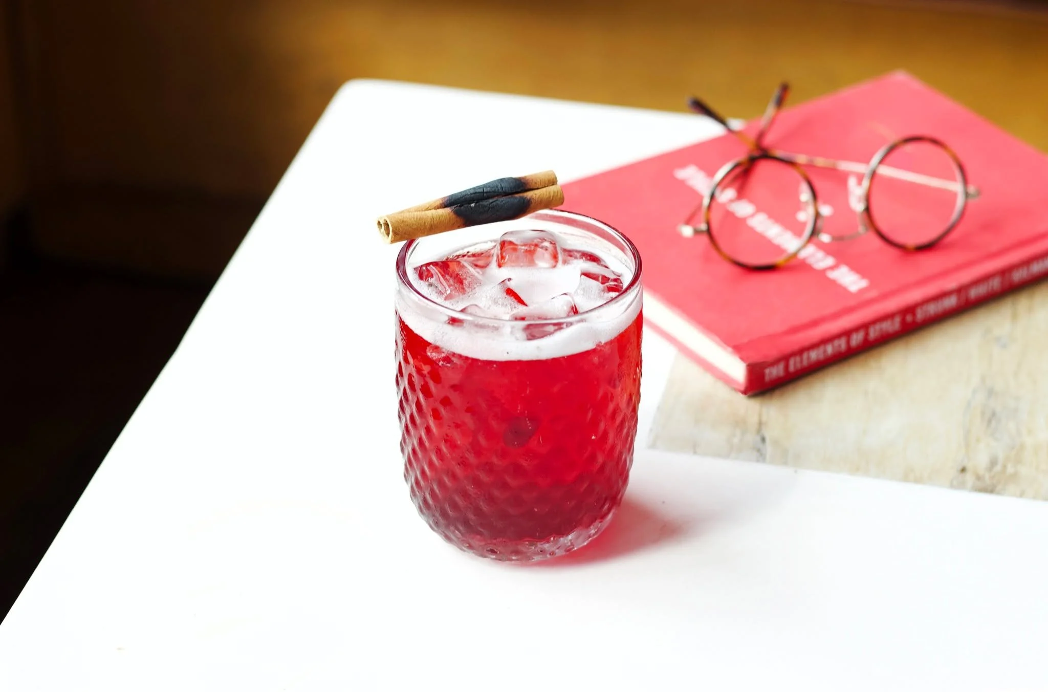 This one is by the book 📖 A cocktail with style and deft composition.  Our Cherry Bomb is smooth, tangy, with depth and it smells great!  Everything you&rsquo;d want in a meet cute but once you&rsquo;re finished there&rsquo;s no question about leavi