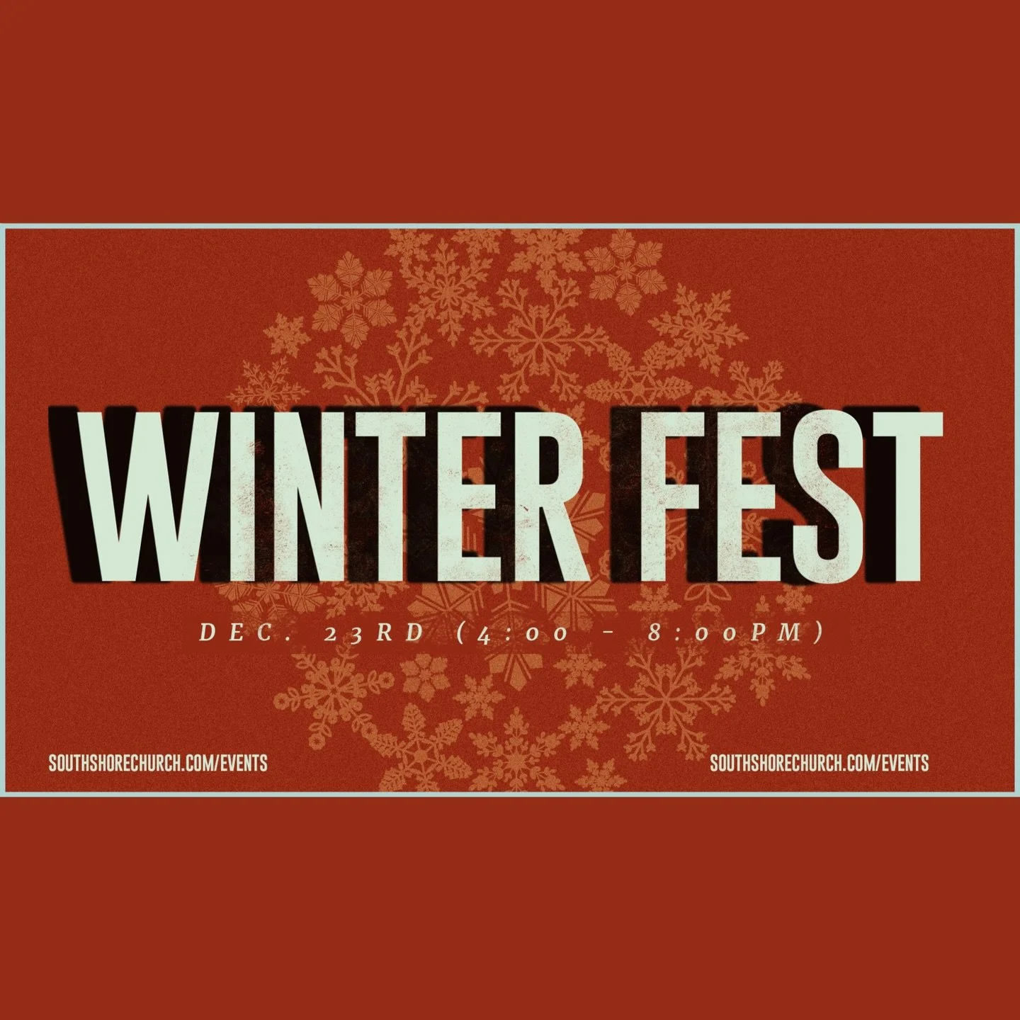 YOU&rsquo;RE INVITED TO WINTER FEST on Tuesday, December 23rd! 

Join us for an unforgettable evening filled with family fun activities, food trucks, and more! Fun &amp; food from 4-7pm. Candlelight Christmas service begins at 7pm. We hope to see you