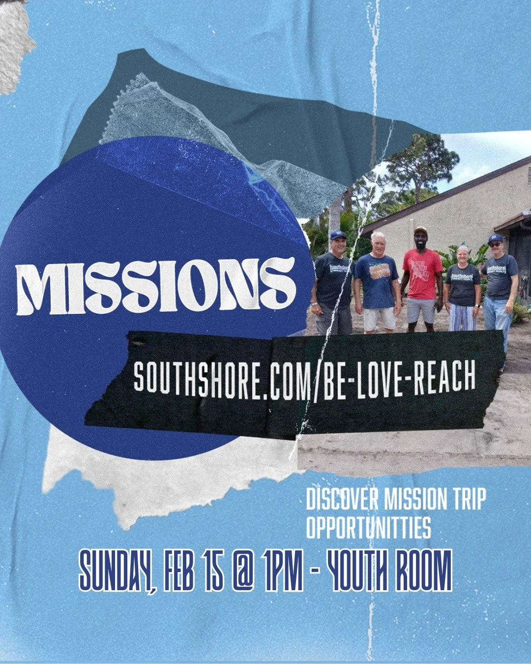 We are partnering with some special organizations this year and we'd love for YOU to be a part of it! Join us this Sunday at 1pm for our Mission Interest Meeting. We will be going over the different mission trips this year and answer any questions yo