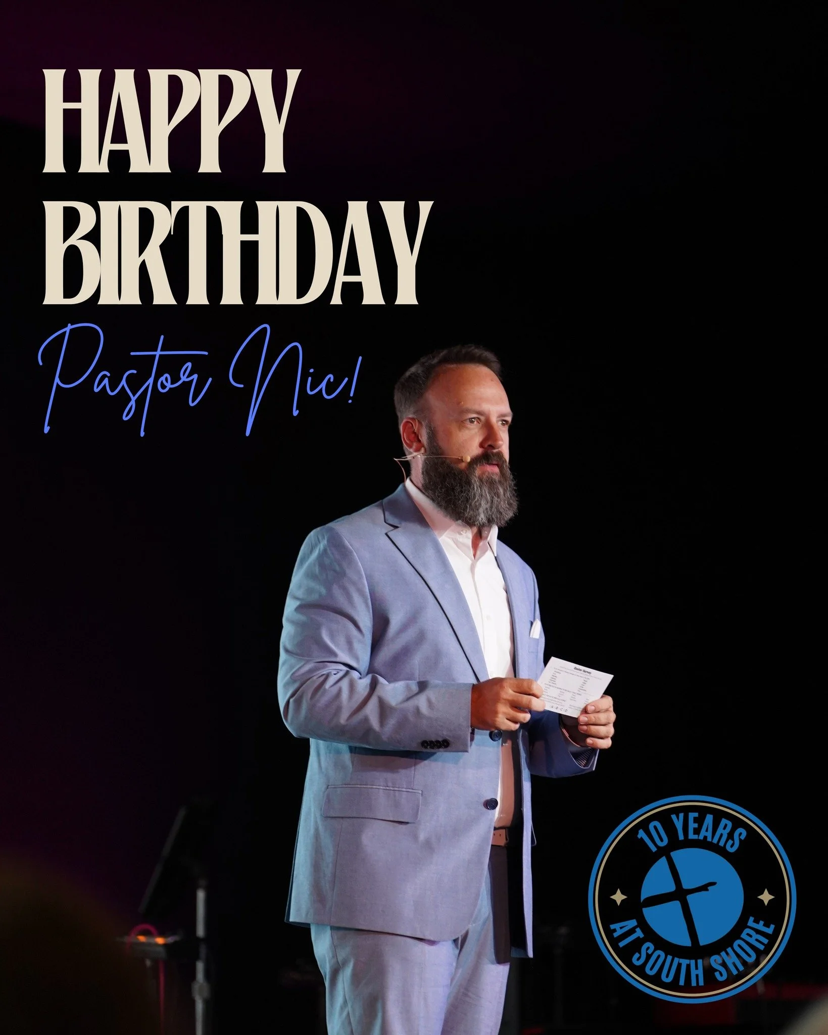 Happy Birthday and Happy 10 Years at South Shore, Pastor Nic! 🎉

Today we celebrate not only another year of life, but also an incredible milestone&mdash;10 years of faithful service at South Shore. Your leadership, vision, and heart for people have