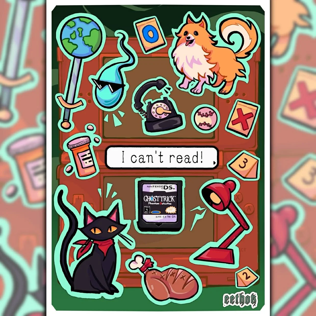 Ghost Trick Sticker Sheet