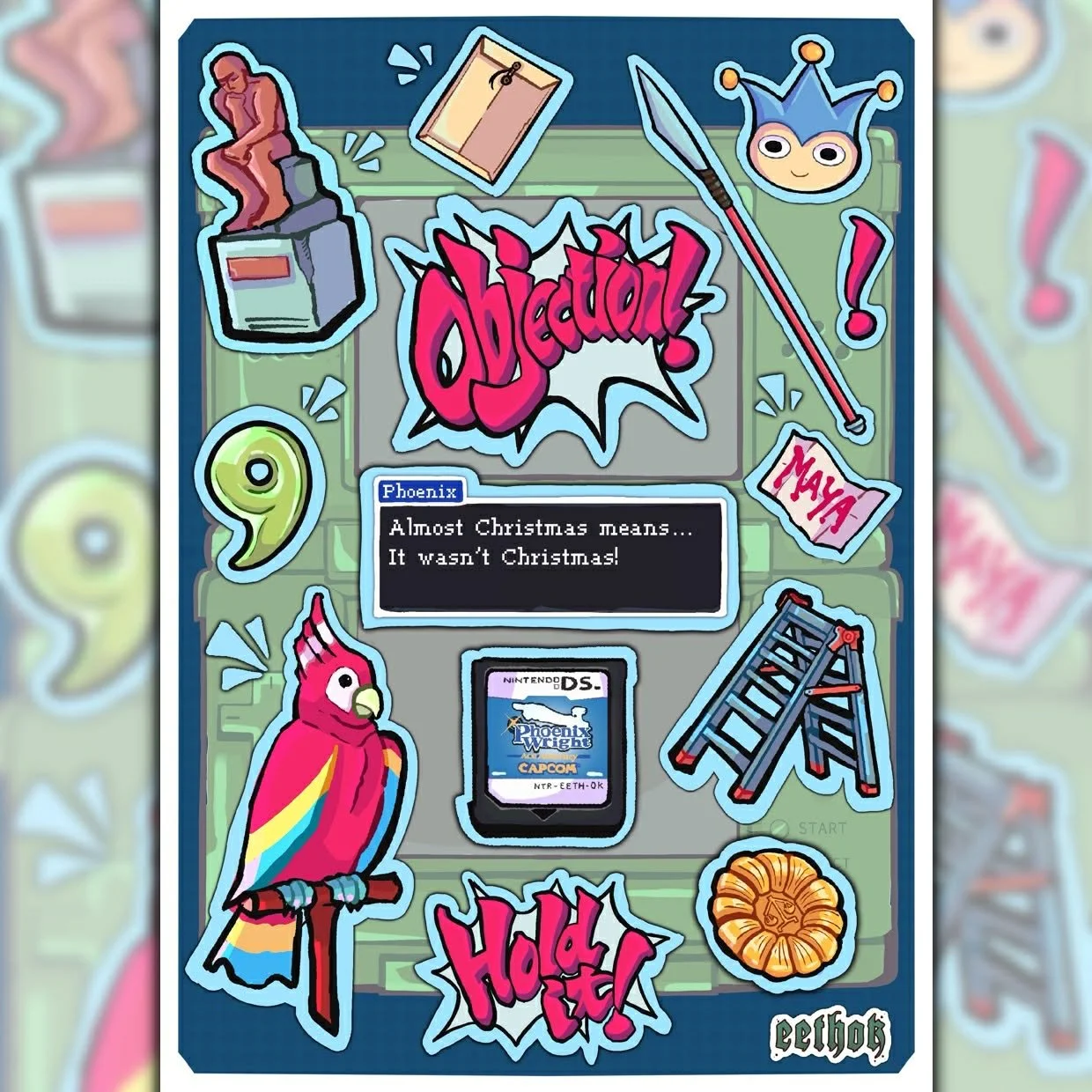 Ace Attorney Sticker Sheet