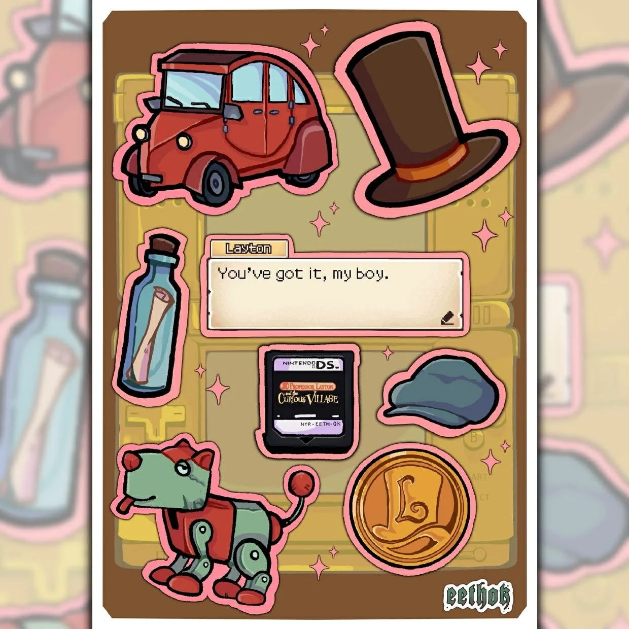 Professor Layton Sticker Sheet
