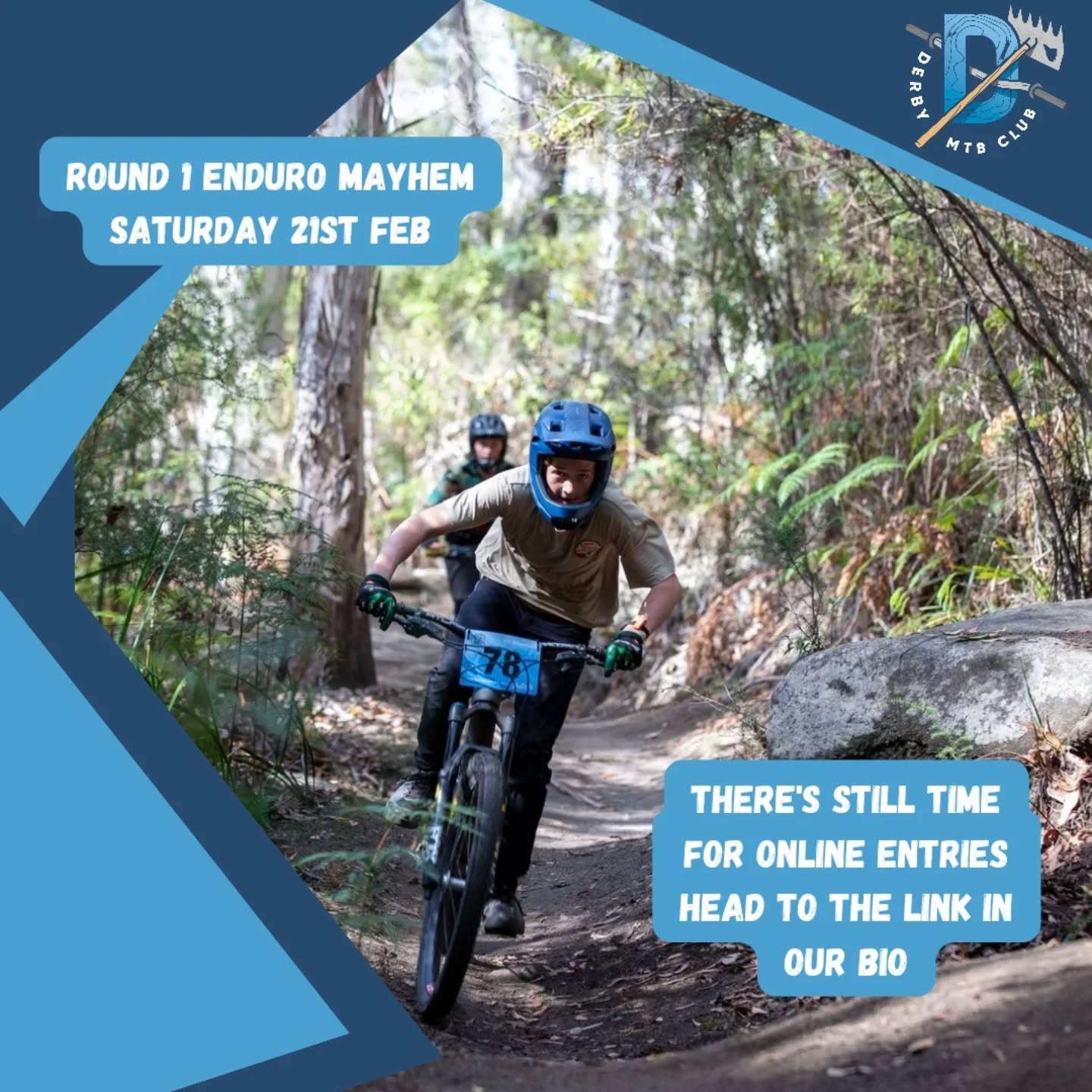 Time for online entries is almost up!

Our first round is upper and lower flickity sticks. And, with a recent revamp and some much needed rain, our Enduro Mayhem series is going to be kicking off with hero dirt conditions on a super fast trail!

Onli