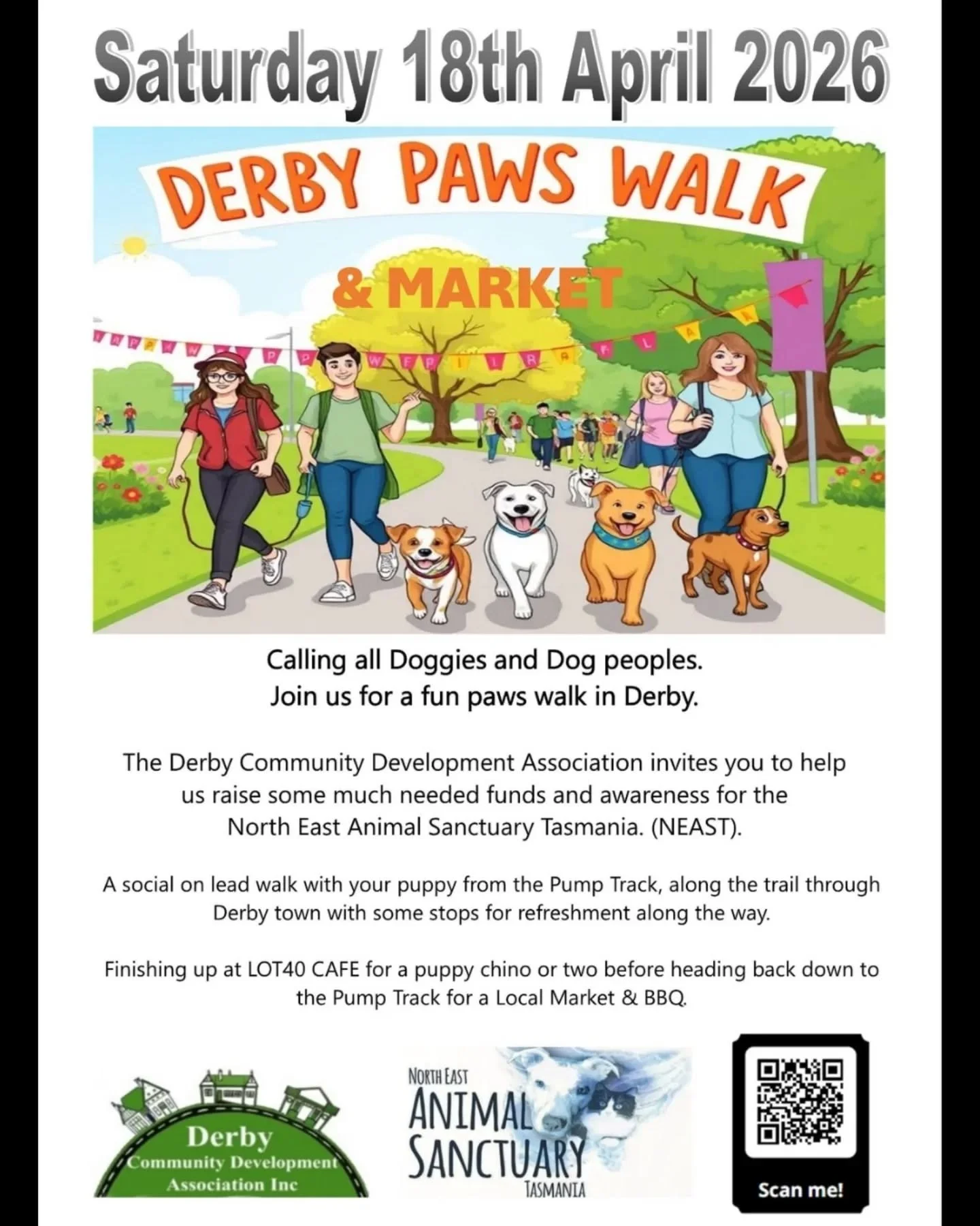 Saturday the 18th of April will be a full and fun packed day in Derby!

The Derby Community Development Association is running the Derby Paws Walk - a chance for you and your doggo to come out for a stroll, have a look around the market and help supp