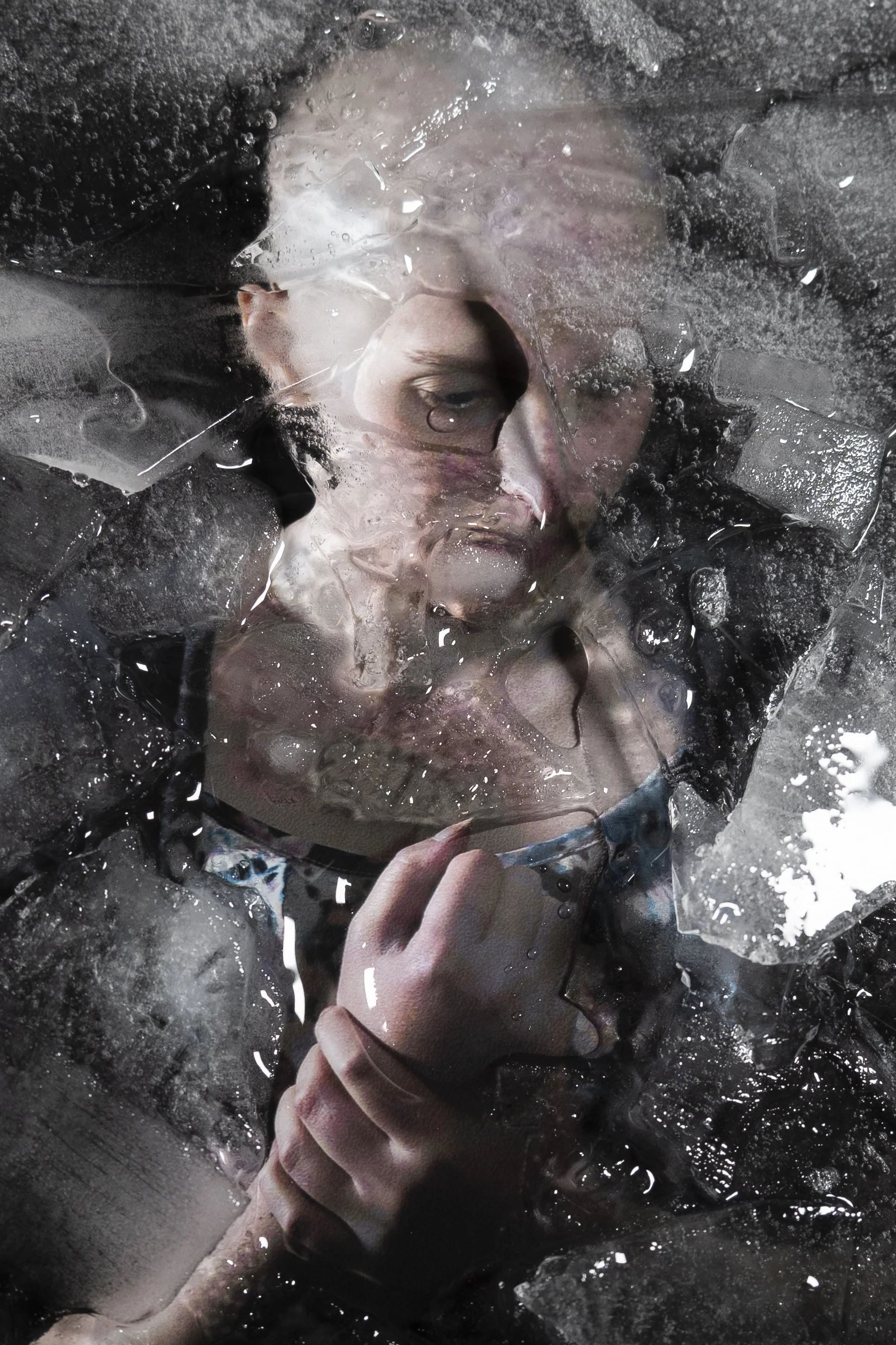 6. Engulf
Anxiety is part of her life, what saved her has left her with so many different life impacting side effects. Water both life giving and destructive, changing forms just as her levels of anxiety change. 
