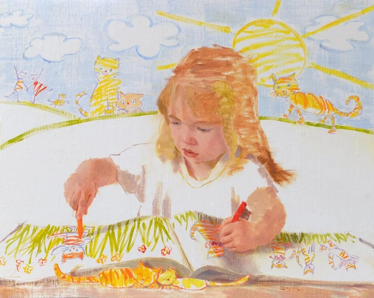 Nancy Guzik, ISLA’S WORLD, oil, 16x20, 2026, $4,200 (SOLD)