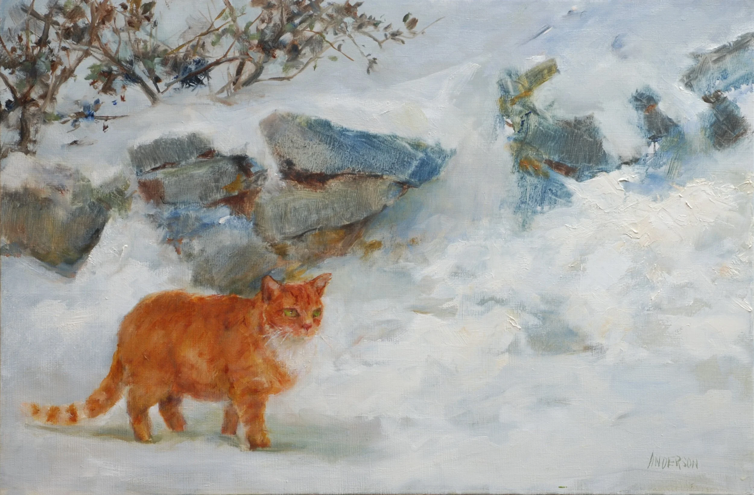 Kathy Anderson, Chili Comes Home to be Warm, 12x18