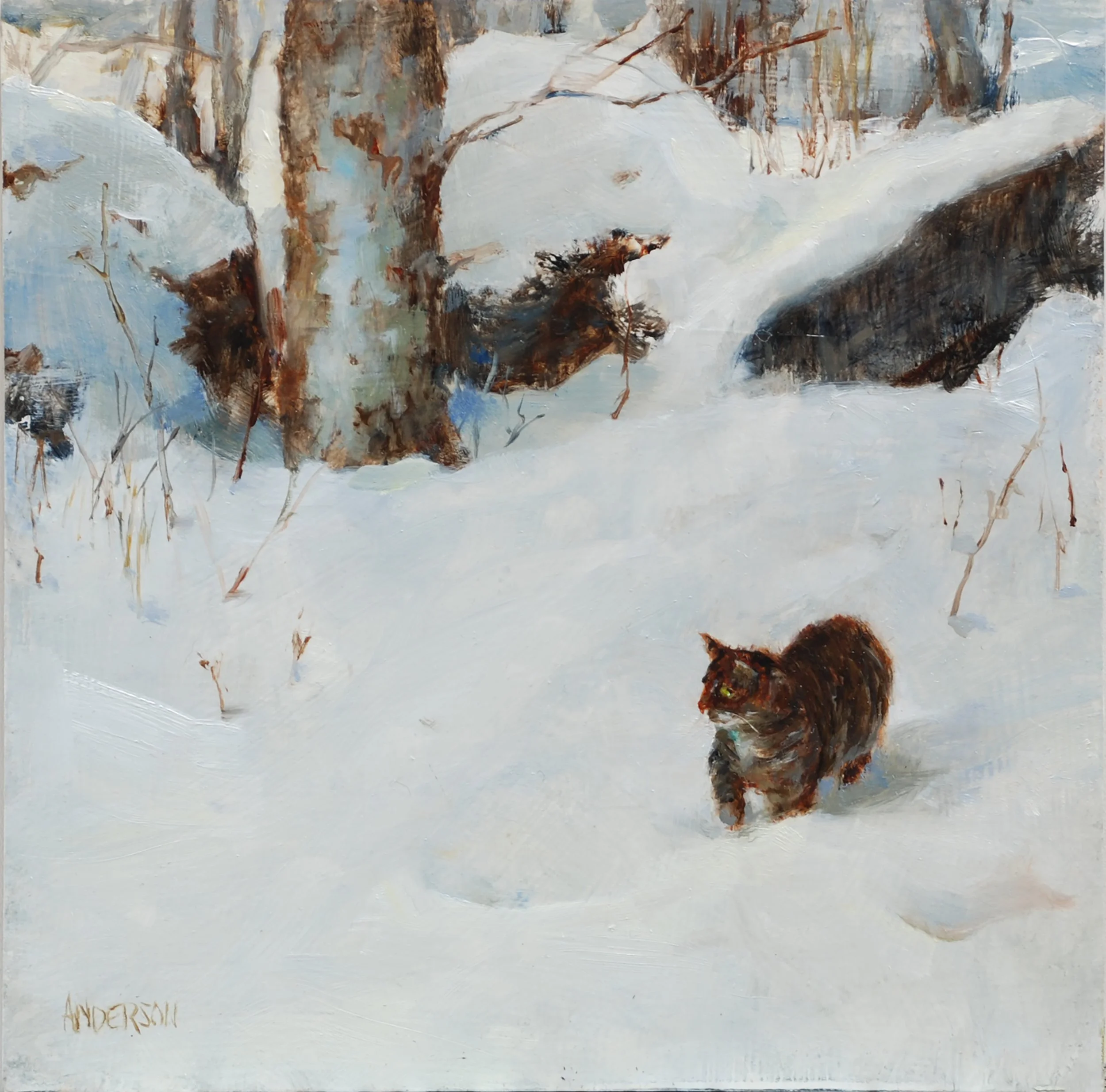 Kathy Anderson, Daisy with a Cold Paw, 10x10 in