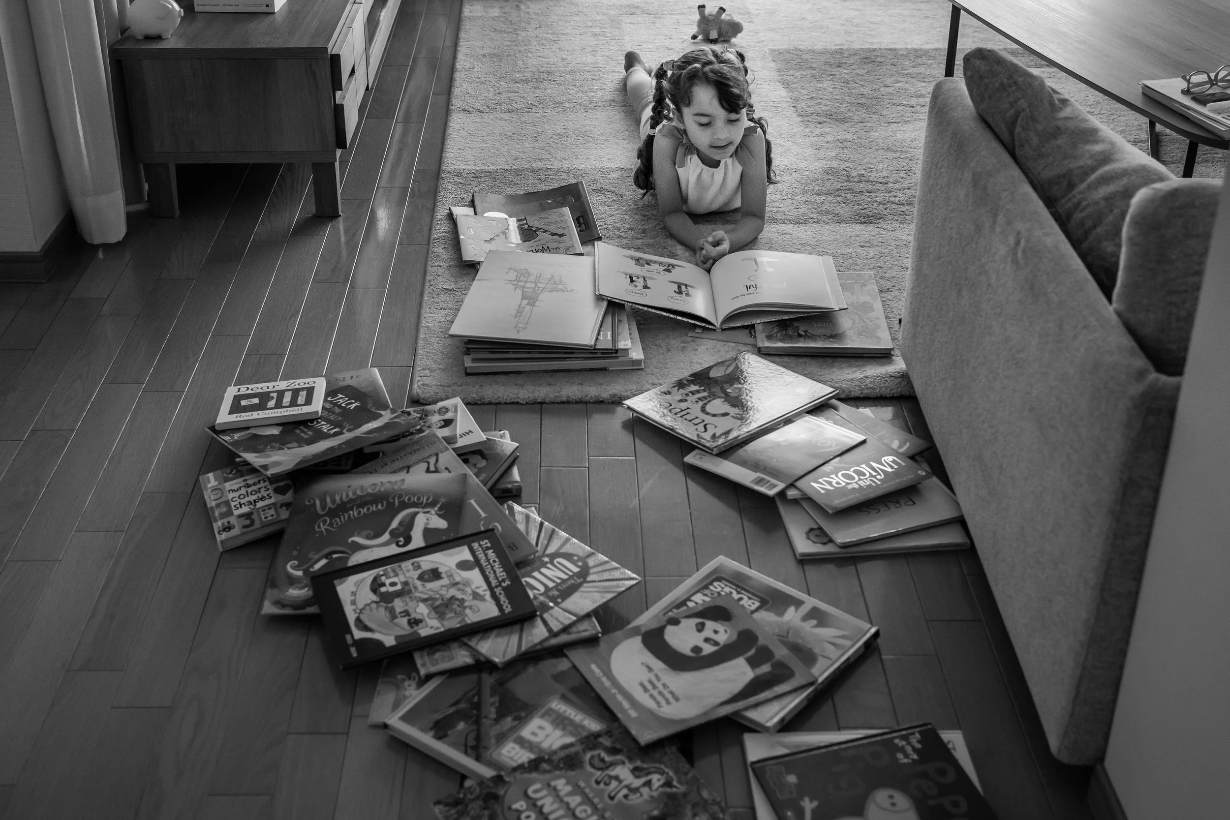 Girl and her Books by Sanïa Spiri