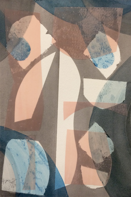  GRAY ISSUE, 2017, combined media on paper framed, 30 x 22 inches. 