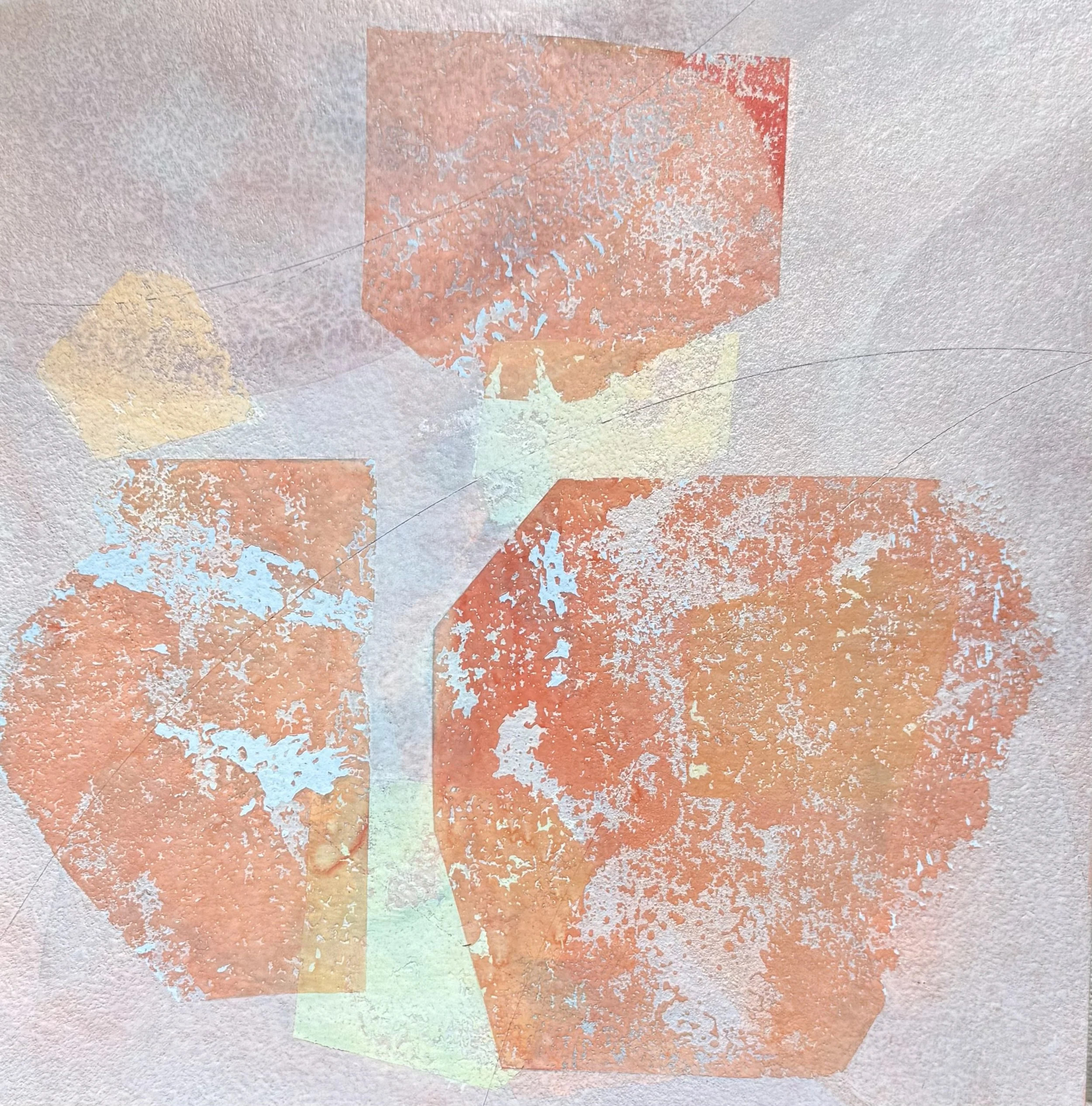  AFTER C, 2026, combined media on wood, 10 × 10 inches. 