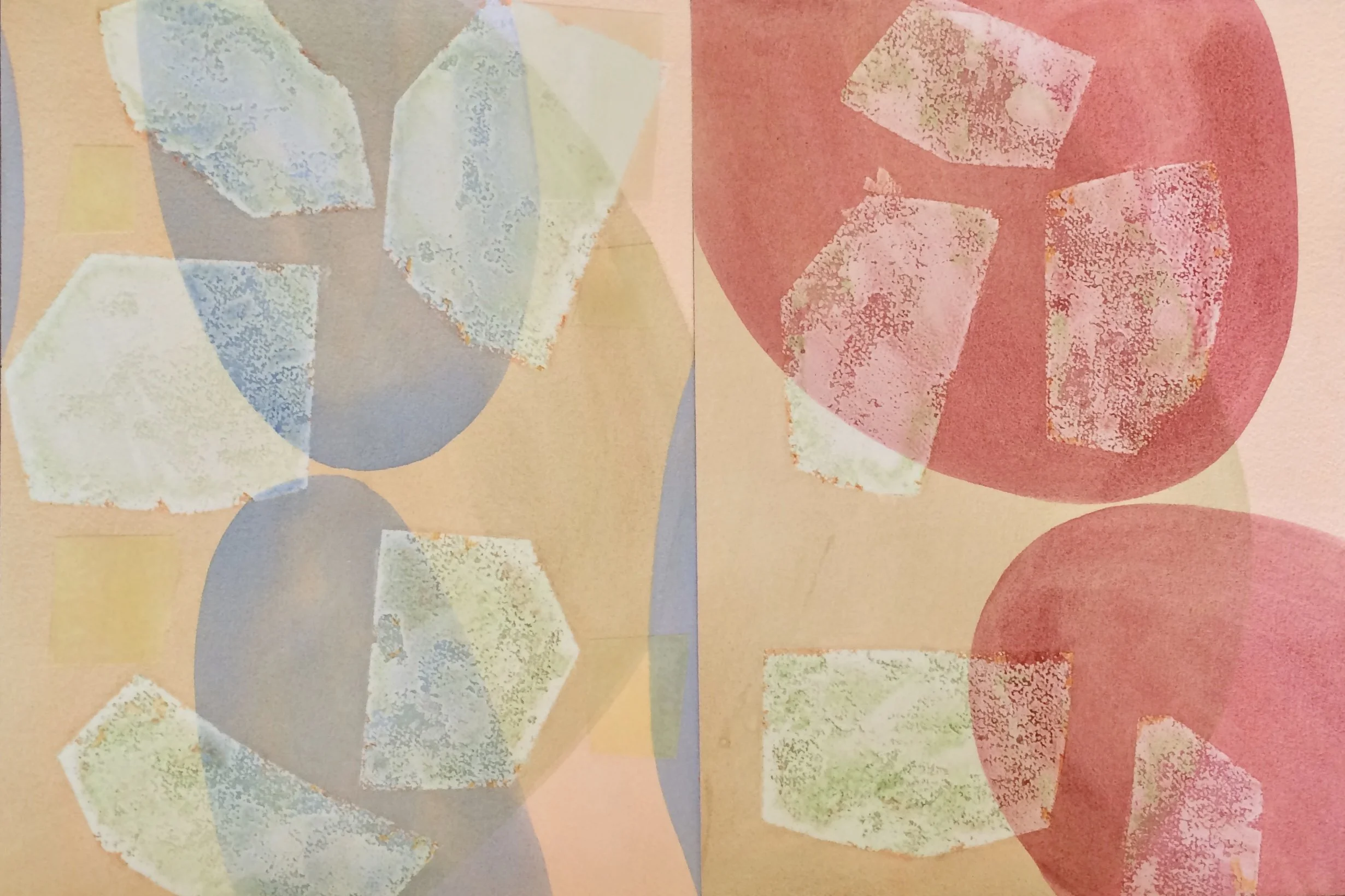  ALMOST THERE, 2019, combined media on wood, 16 × 24 inches. 