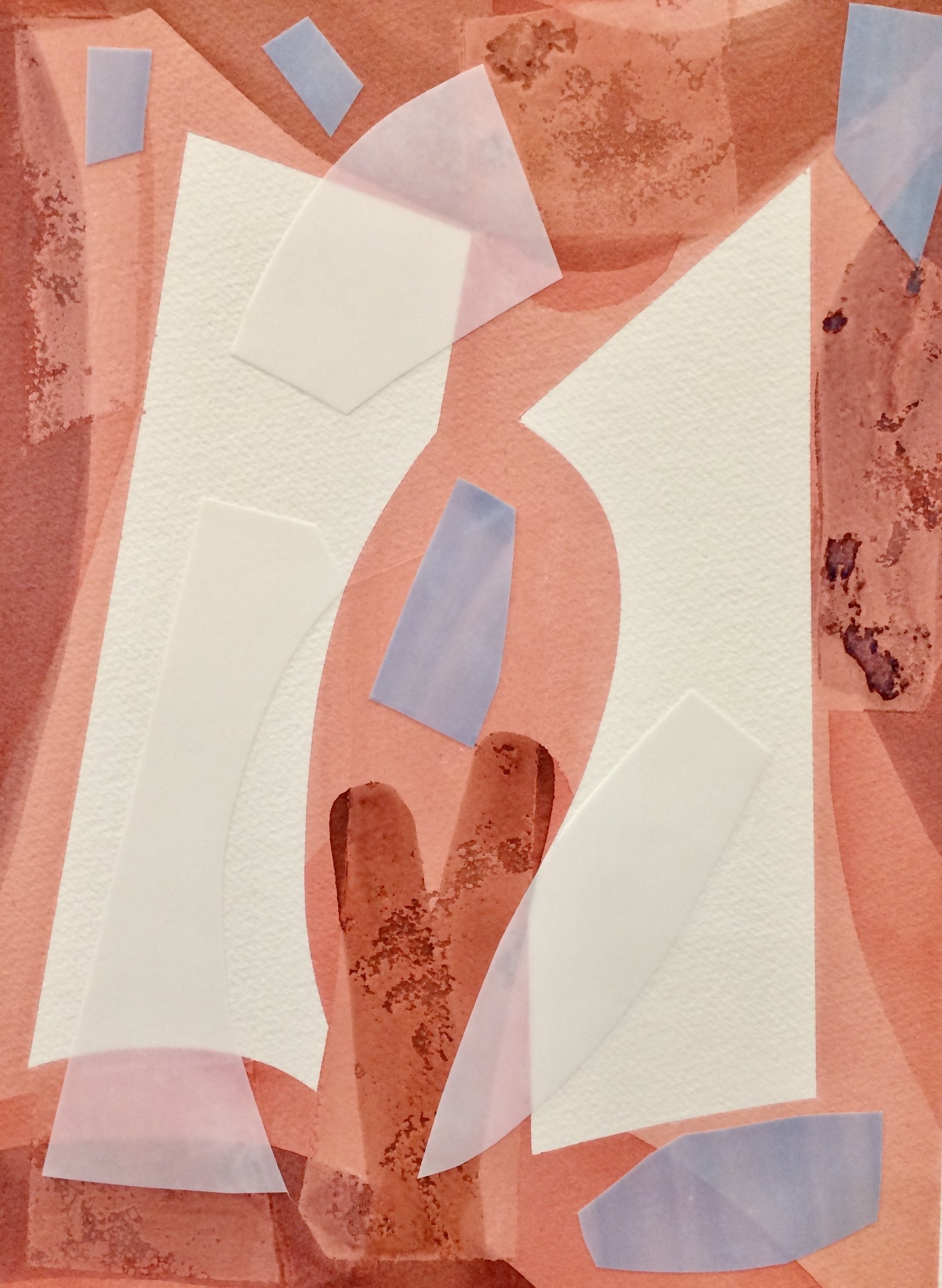  RED TWO, 2017, combined media on paper, 18 × 15 inches. Private collection. 