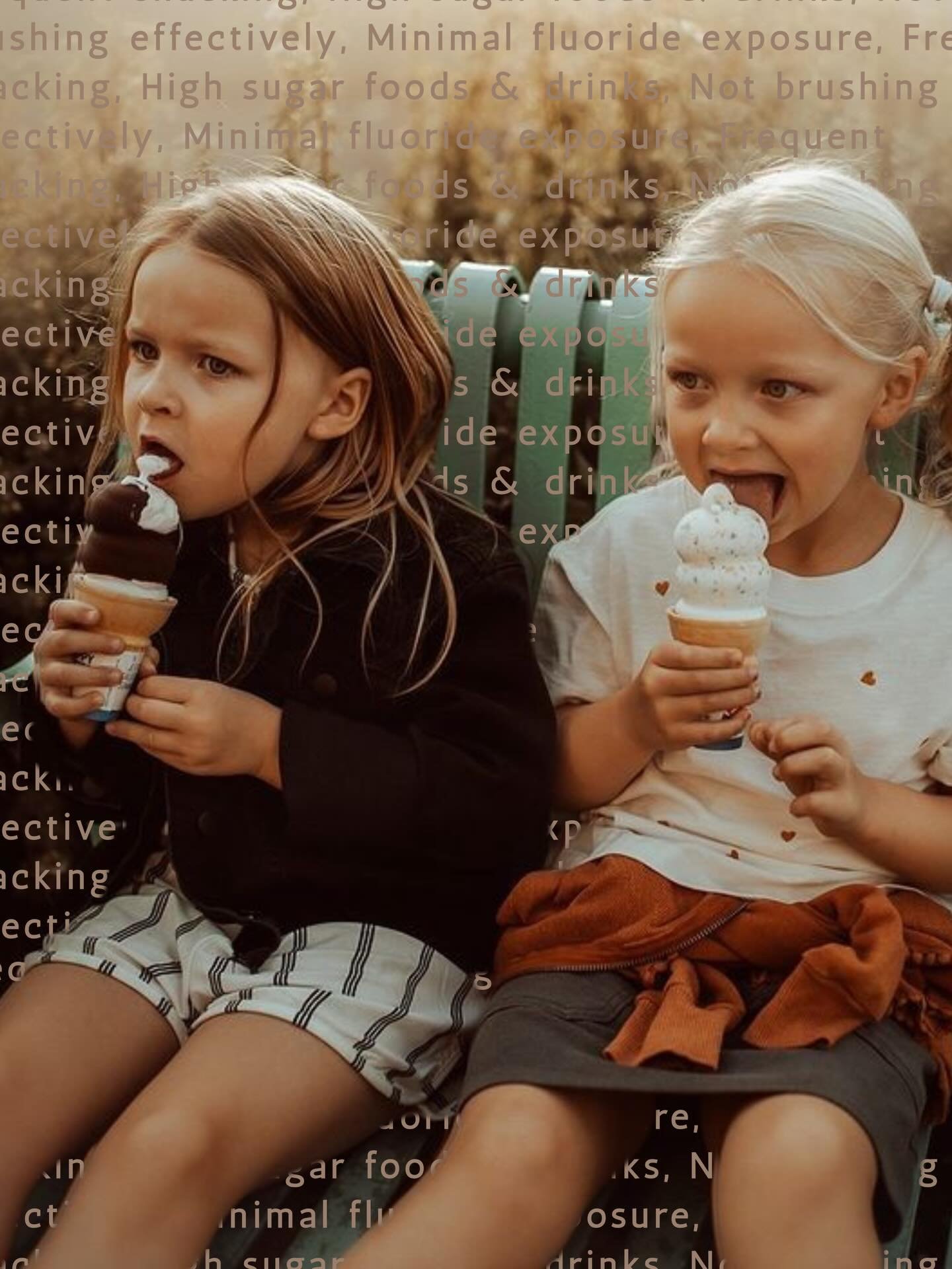 The biggest causes of dental decay in kids 🍭

🦷 Frequent snacking
🦷 High sugar foods &amp; drinks
🦷 Not brushing effectively
🦷 Minimal fluoride exposure

Fun fact: your mouth needs around 2 hours between meals to neutralise acids and protect tee