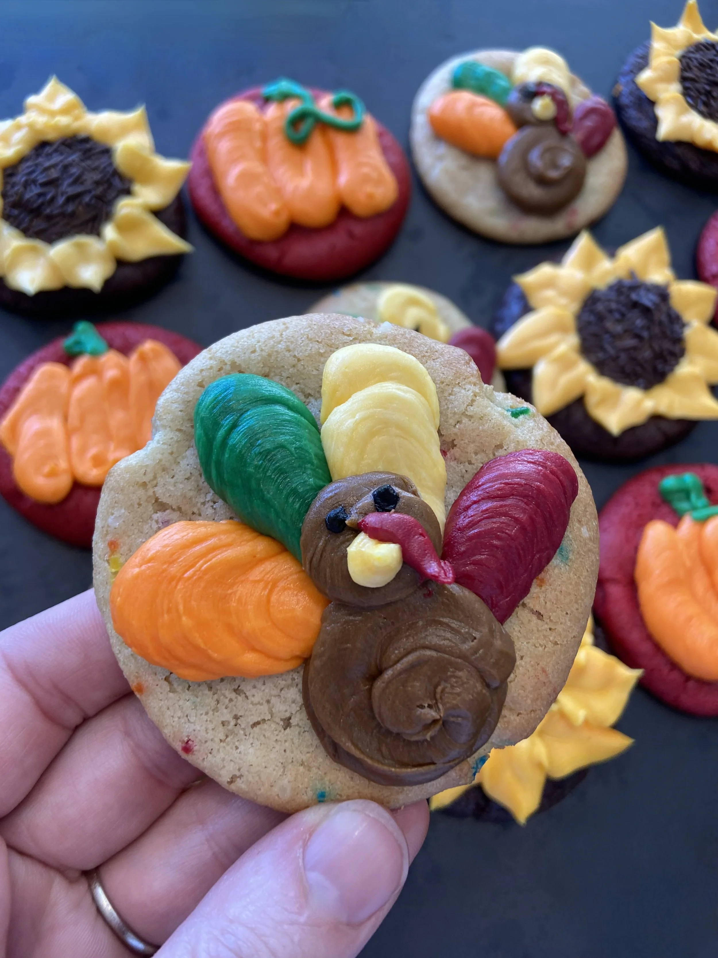Cute Thanksgiving 1/4 sized cookies - 20 pack