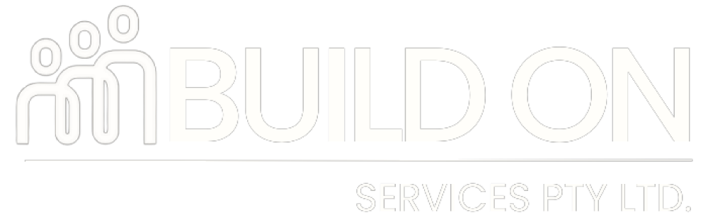 Logo for Build On Services Pty Ltd featuring four stylised human figures and the text 'BUILD ON' and 'SERVICES PTY LTD.'
