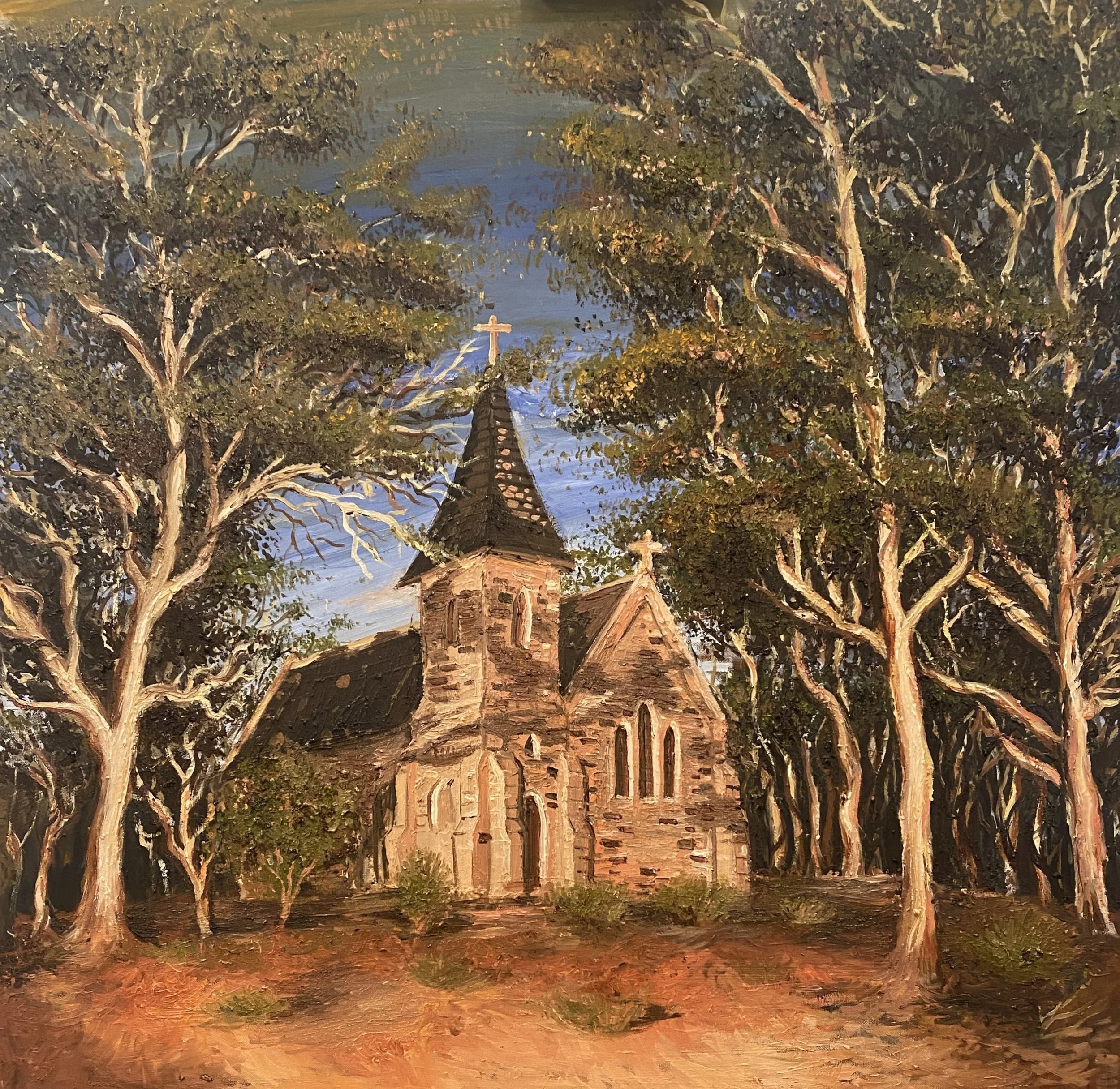 St Mary's Catholic Church, Dunolly-
Oil on canvas, 70x70cm, 2022