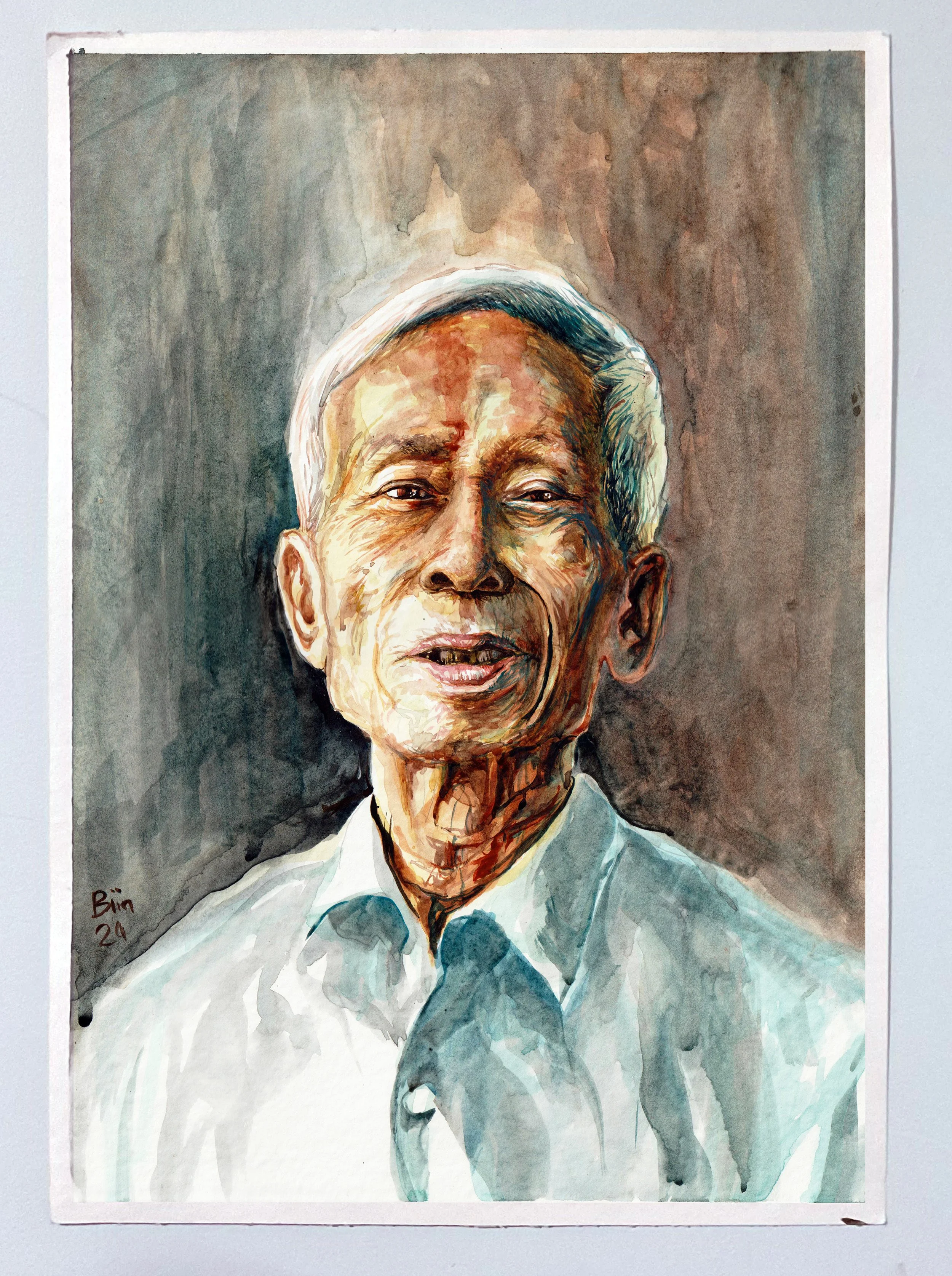 My Maternal Granddad-
Watercolour on paper, 29.7x42cm, 2024