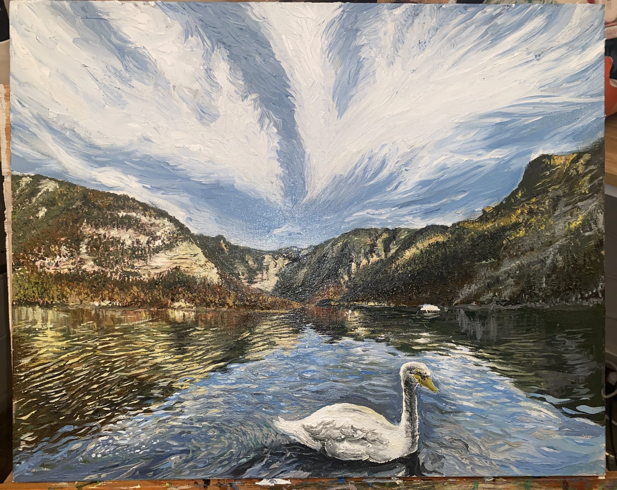 Austria Hallstatt-  
Oil on canvas, 40x52 cm, 2022