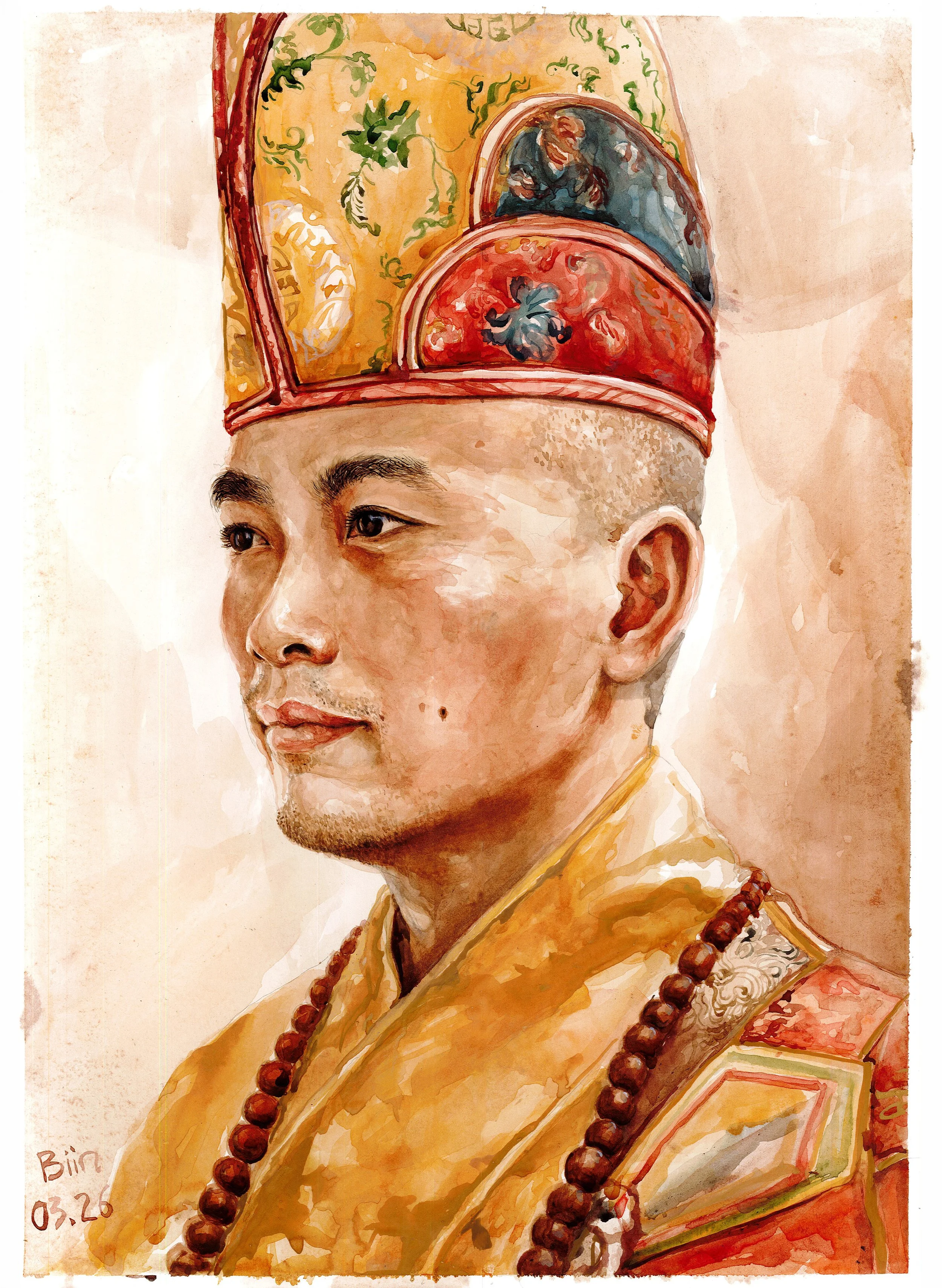 Venerable Thích Hạnh Viên - Watercolour