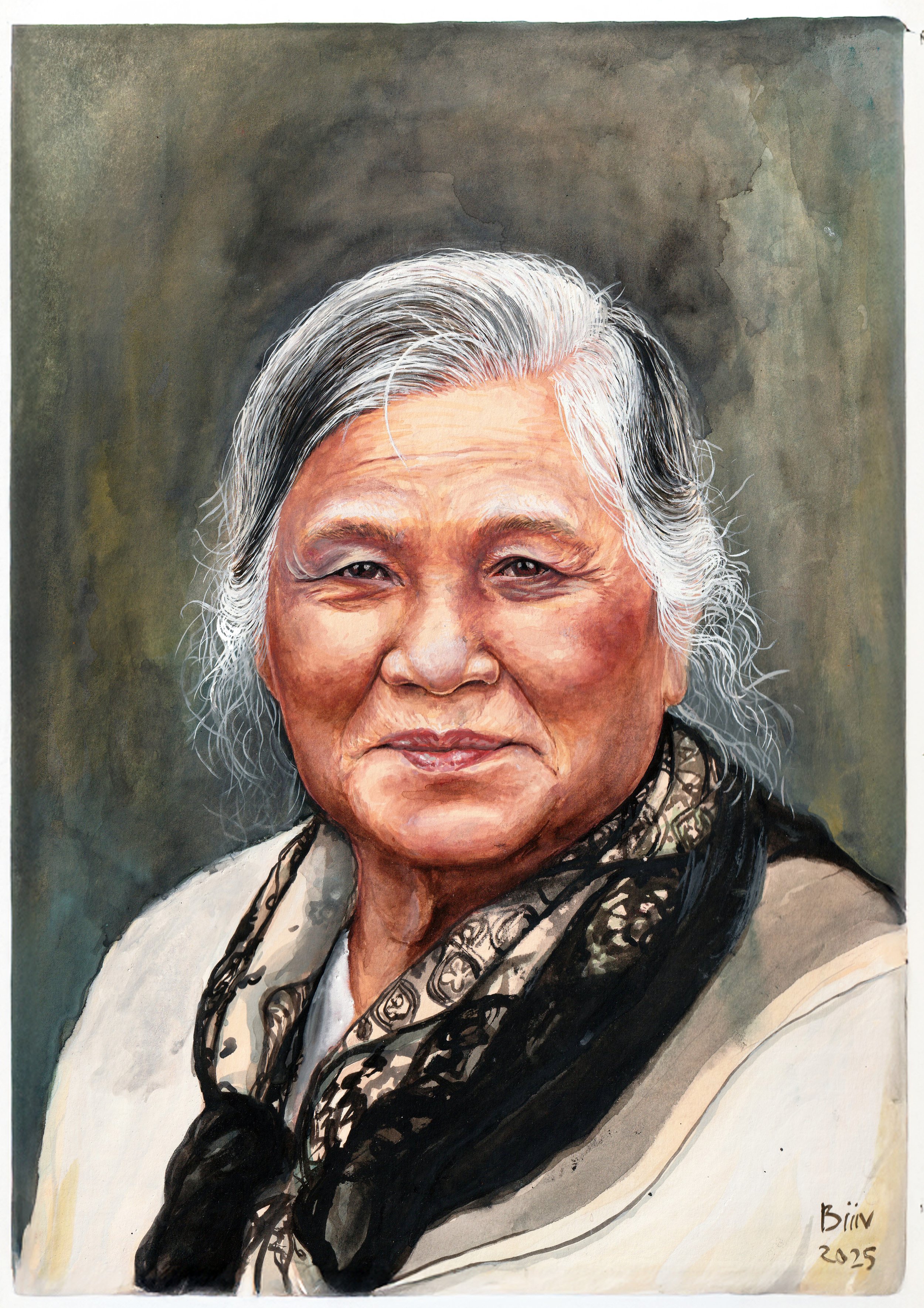 My Maternal Grandmom-
Watercolour on paper, 29.7x42cm, 2025