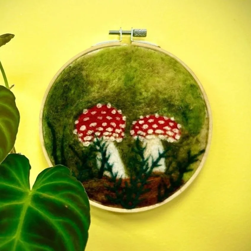 2-D Mushroom Wool Paintings for Beginners