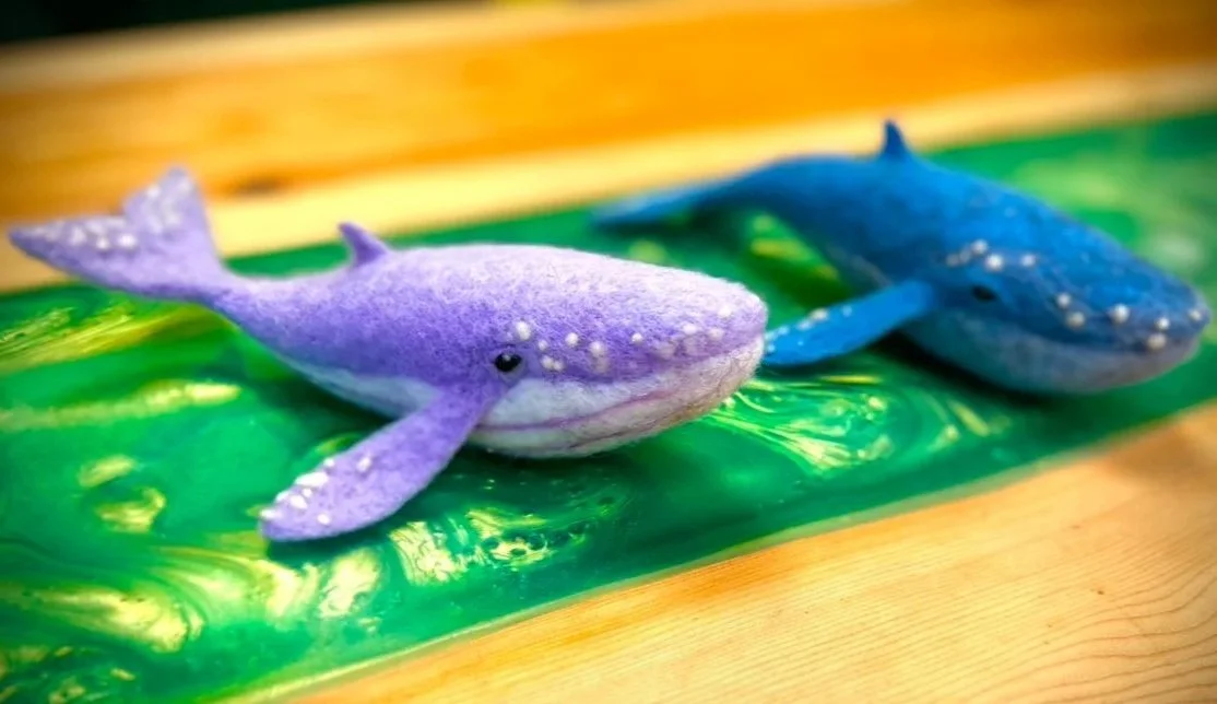 Needle Felted Whales for Beginners
