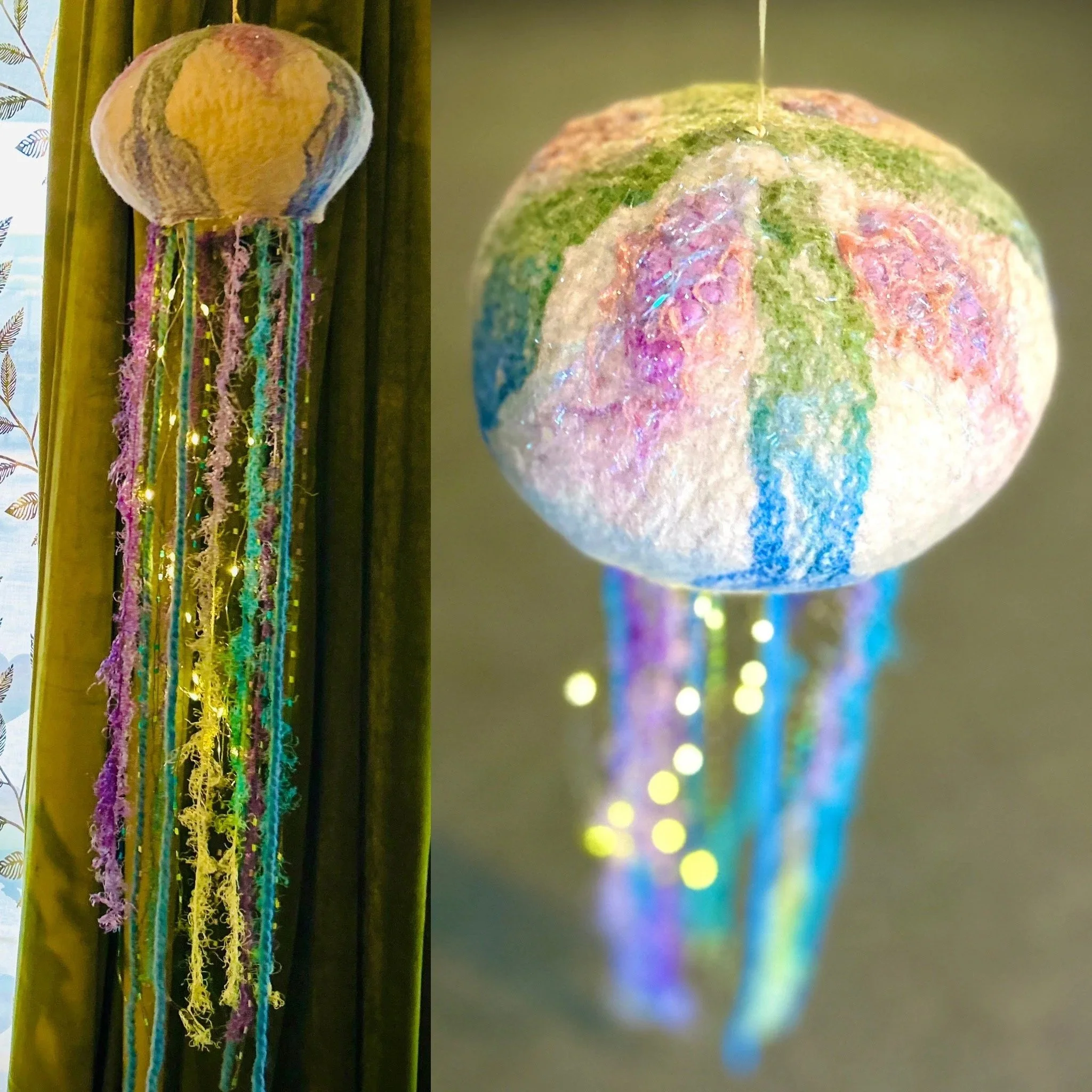 Wet Felted Jellyfish Lanterns for Beginners