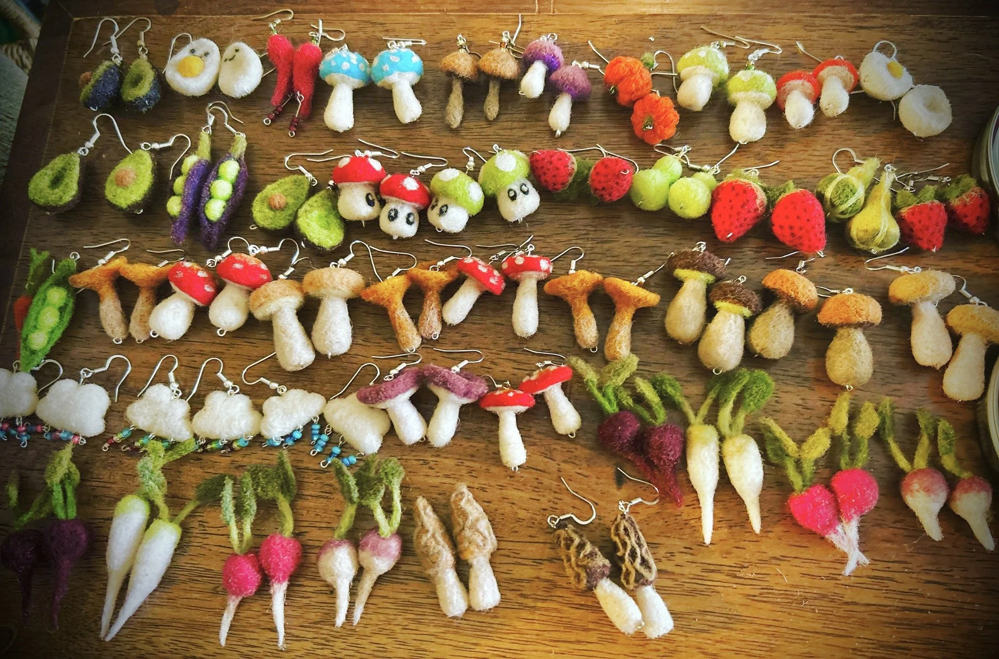 Needle Felted Earrings for Beginners