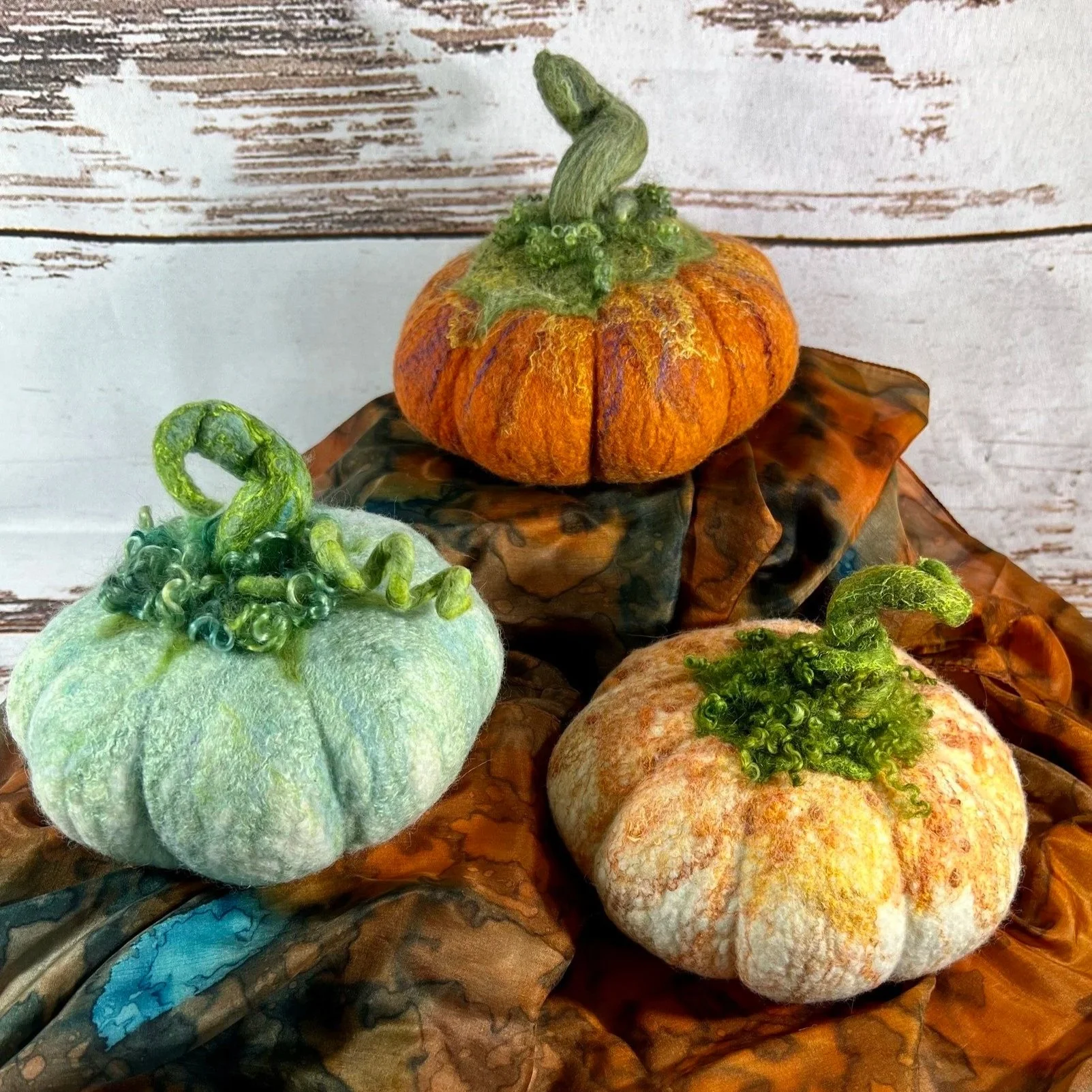 Wet Felted Pumpkins with Julz Naturals