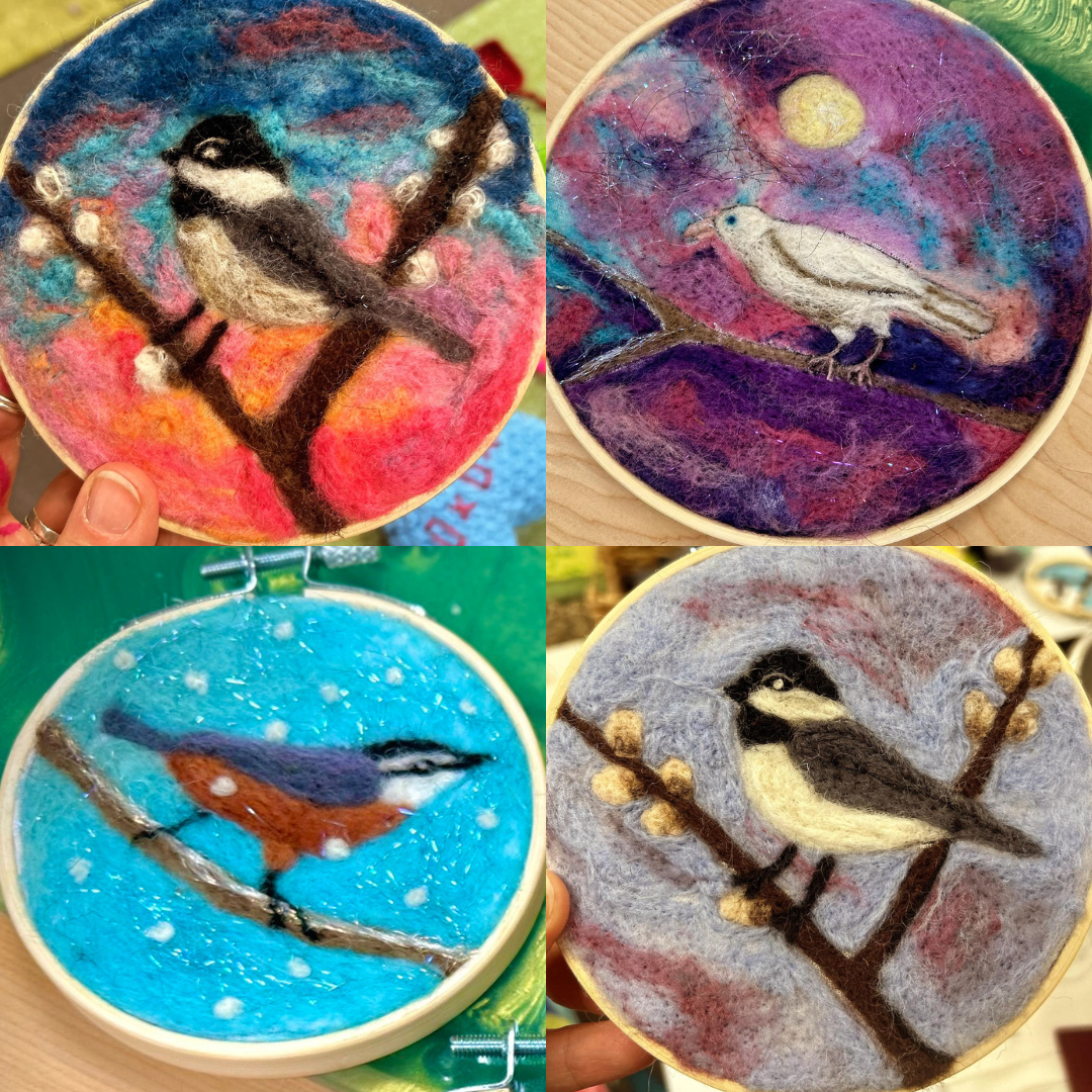 2-D Birds Wool Paintings for Beginners